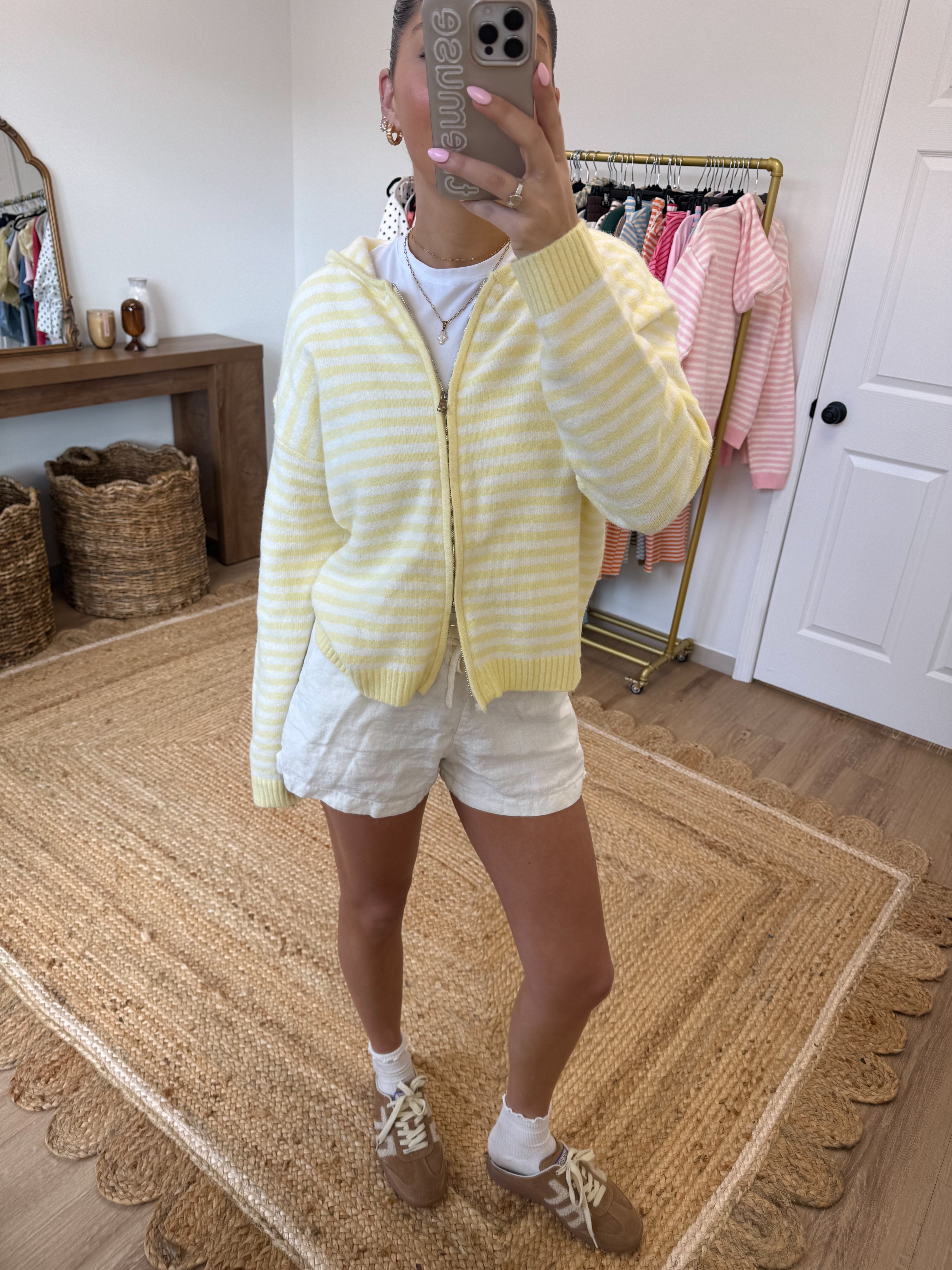 The Maddy Stripe Zip Up (Yellow)