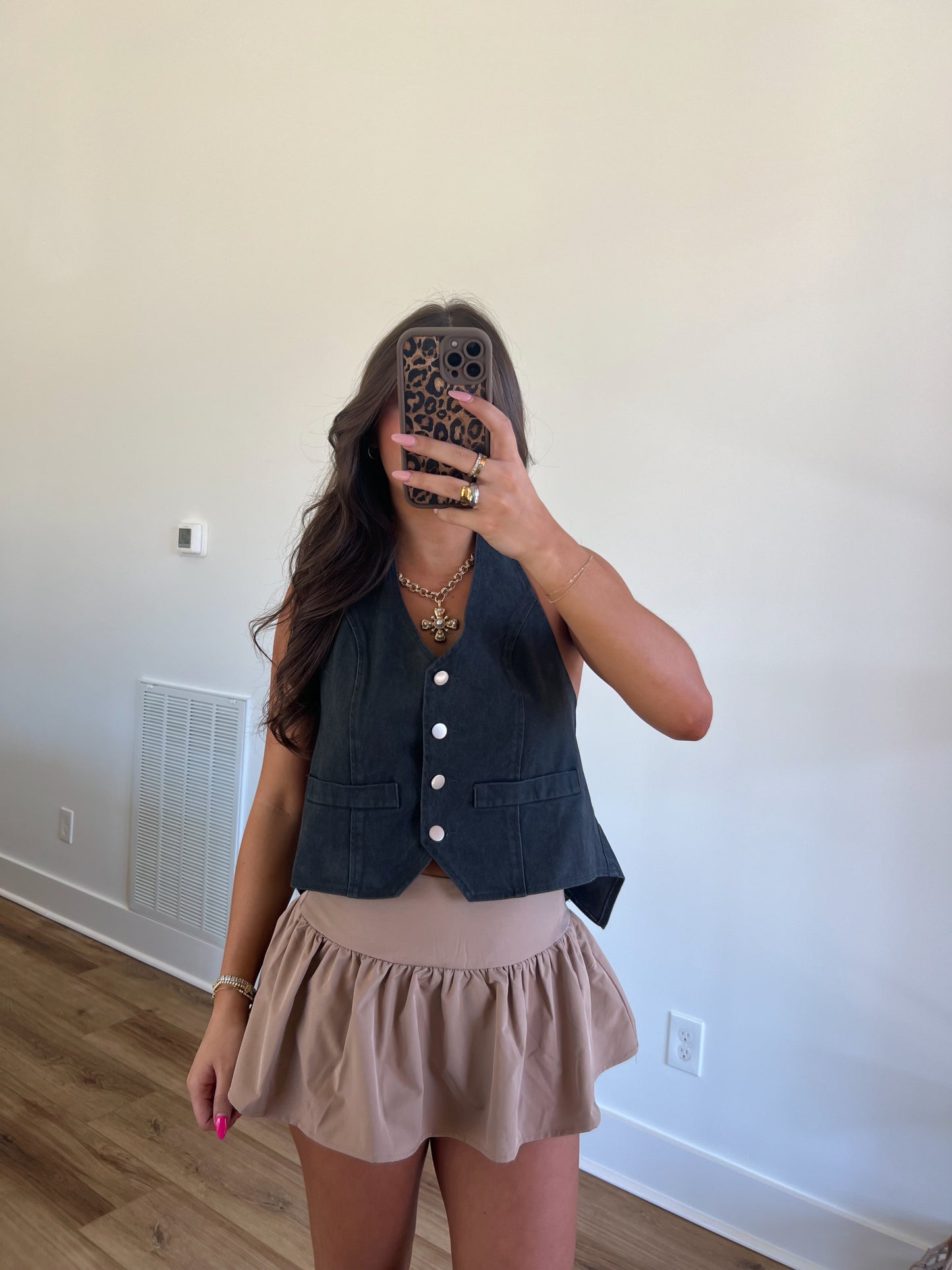 Vintage Blue Denim Halter Top