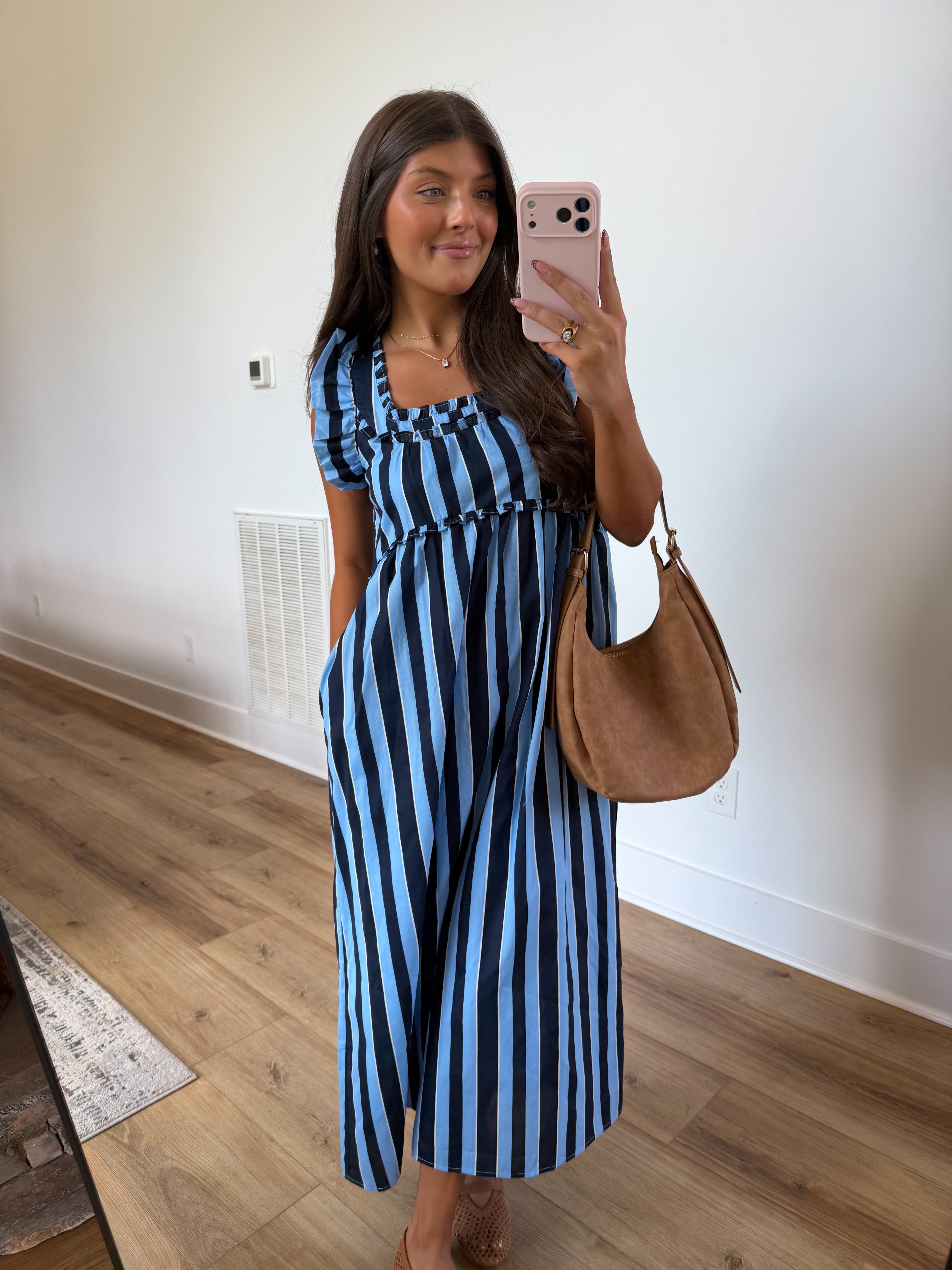 Navy Ridge Stripe Maxi