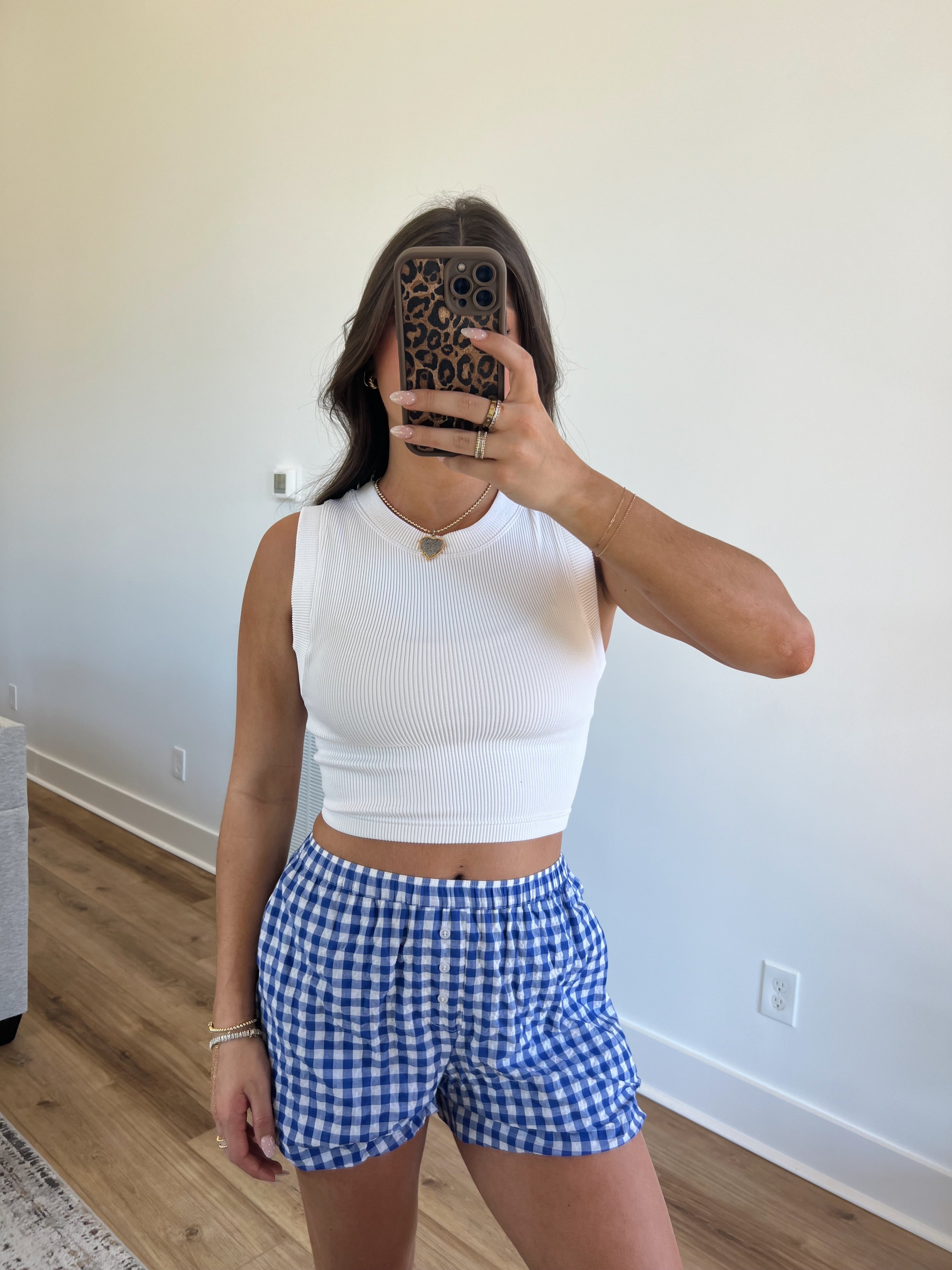 Blue Gingham Bubble Boxer Shorts