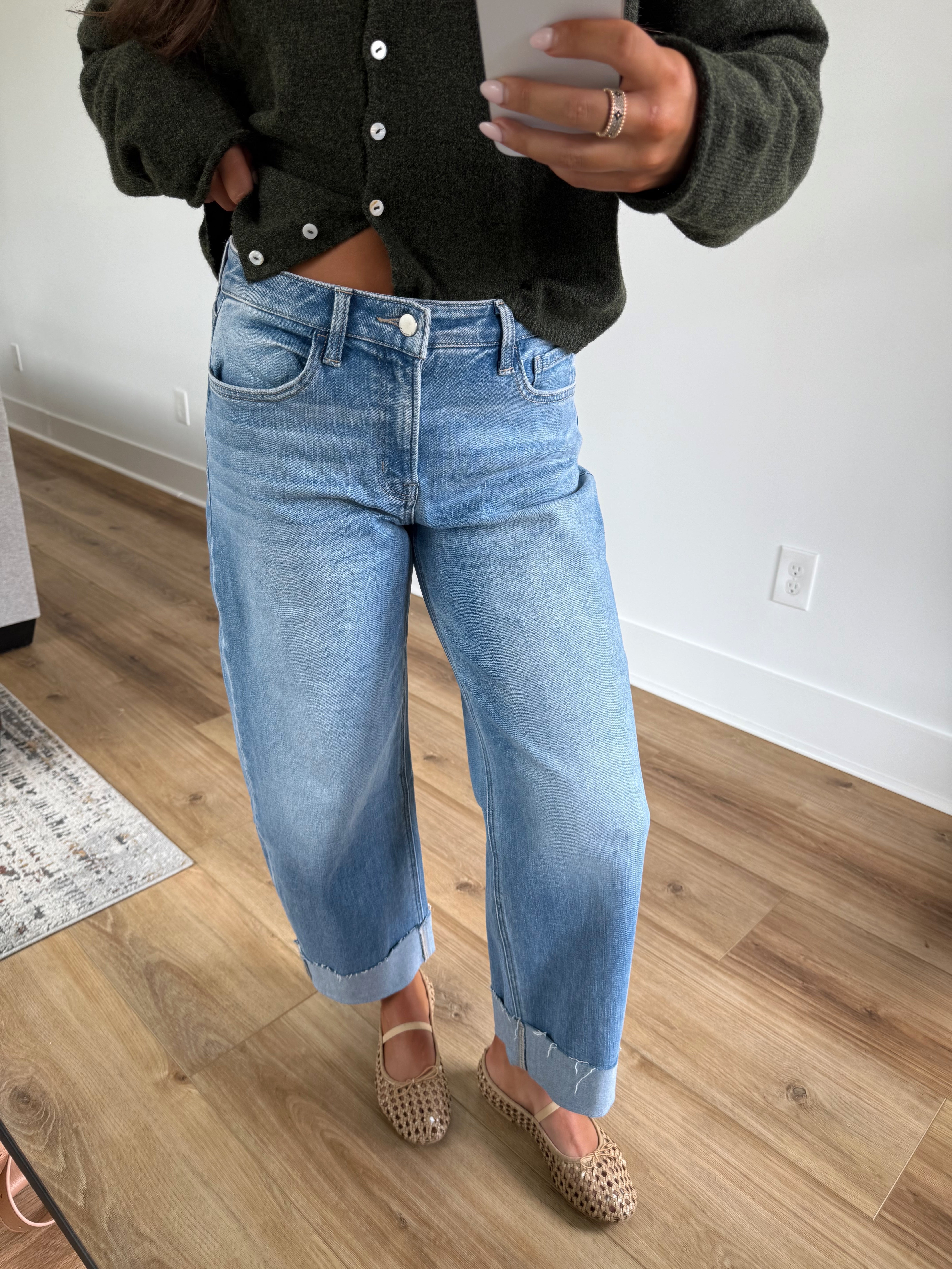 Cuffed Barrel Jeans