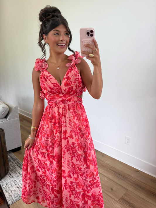 Sunset Flowers Maxi Dress