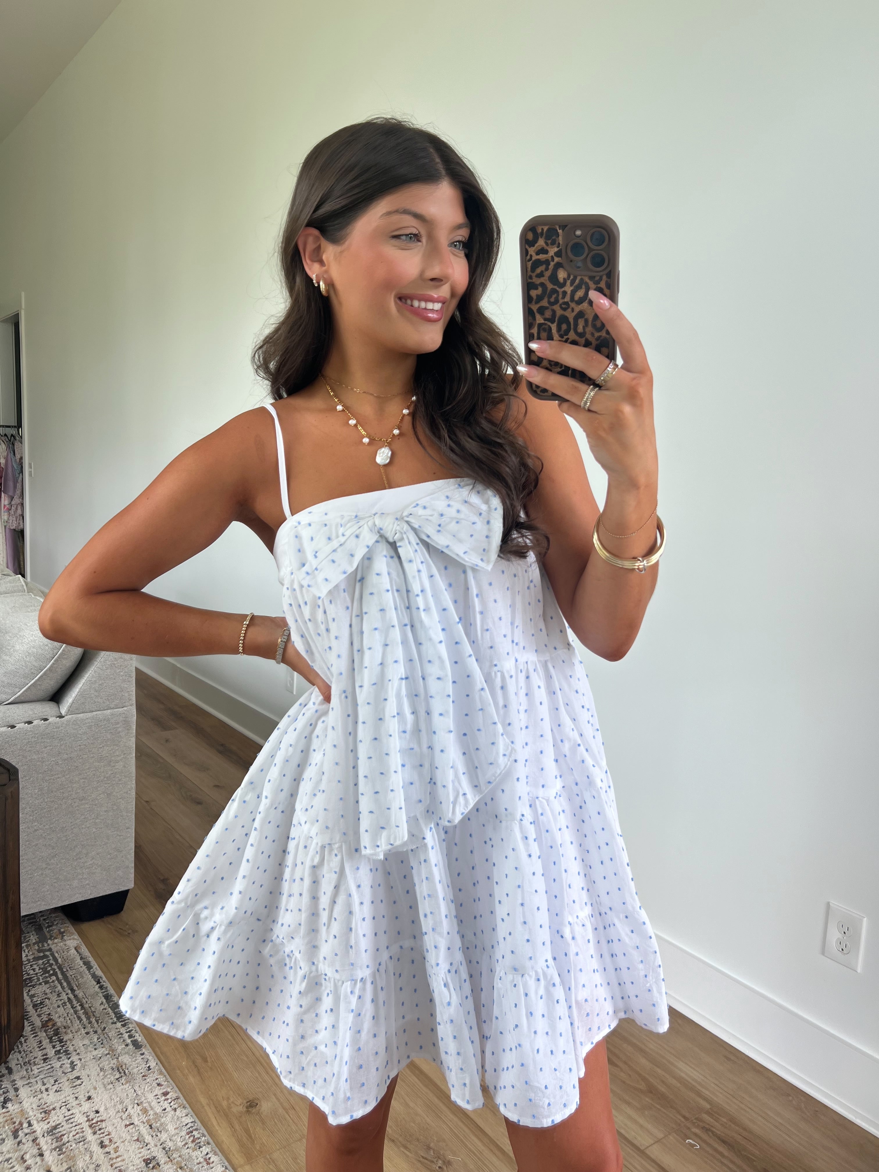 Blueberry Dotty Mini Dress