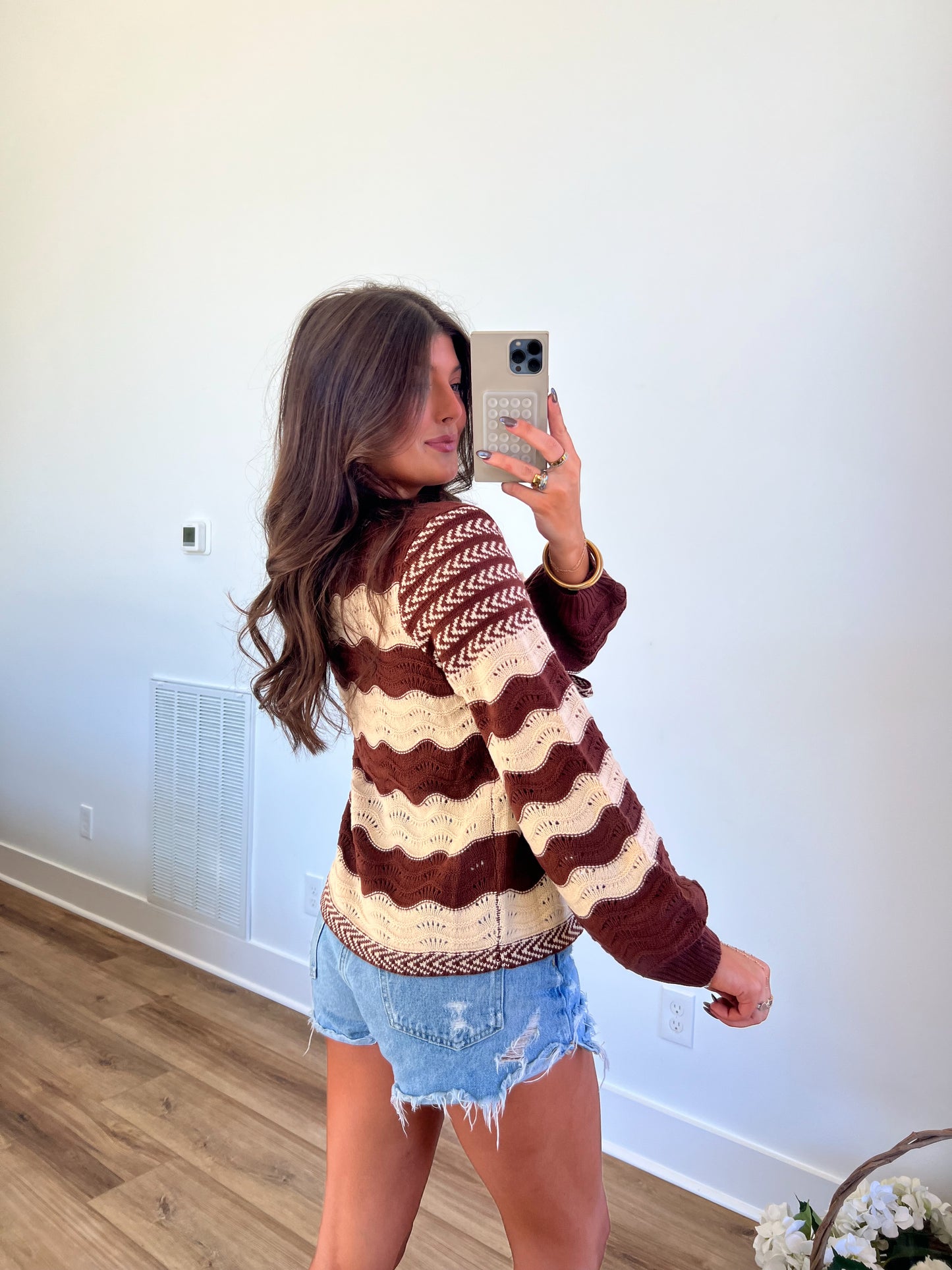 Maroon Waves Front Cardigan (PRE-ORDER/Restock)