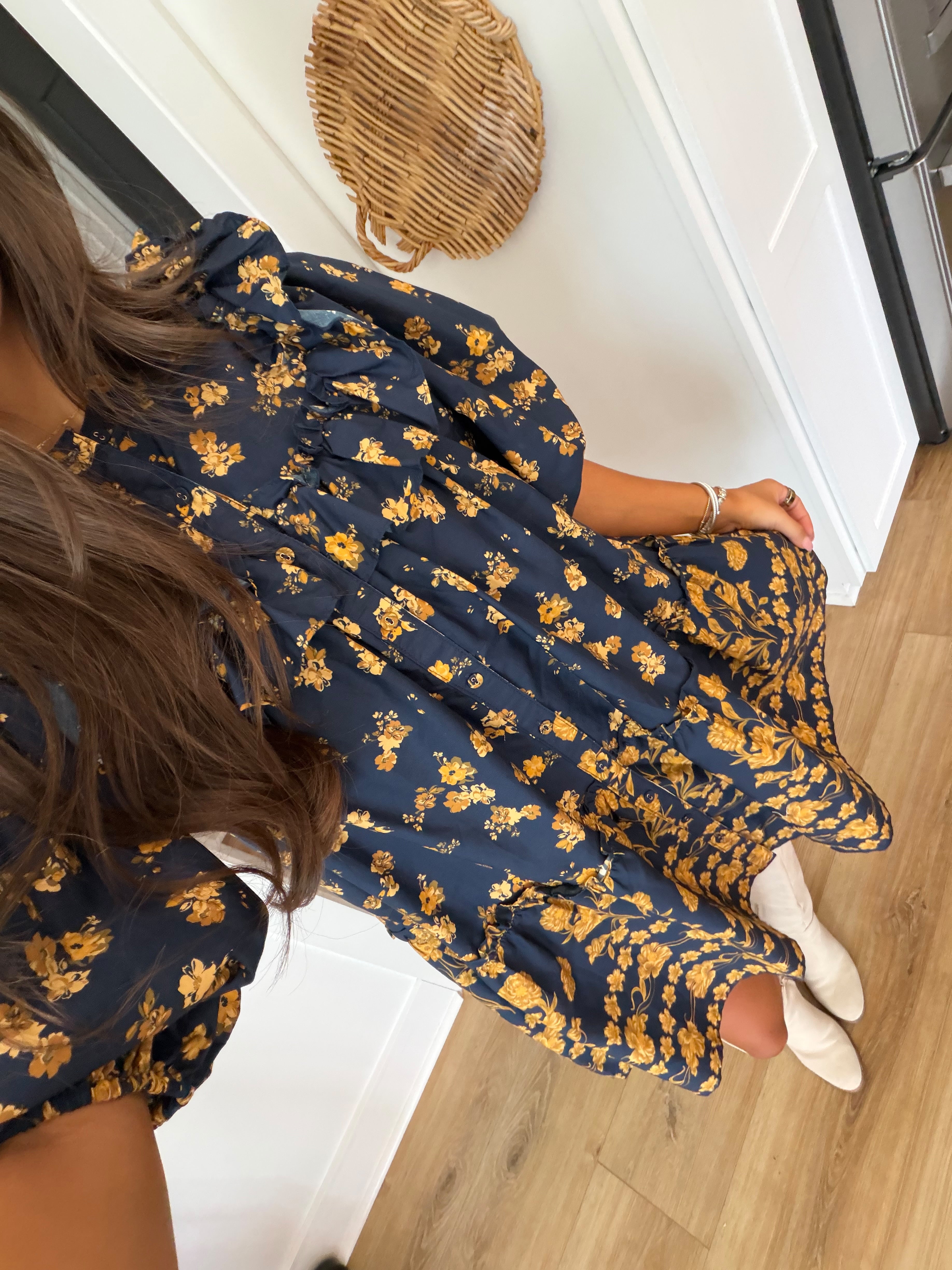 Bronzed Garden Mini Dress