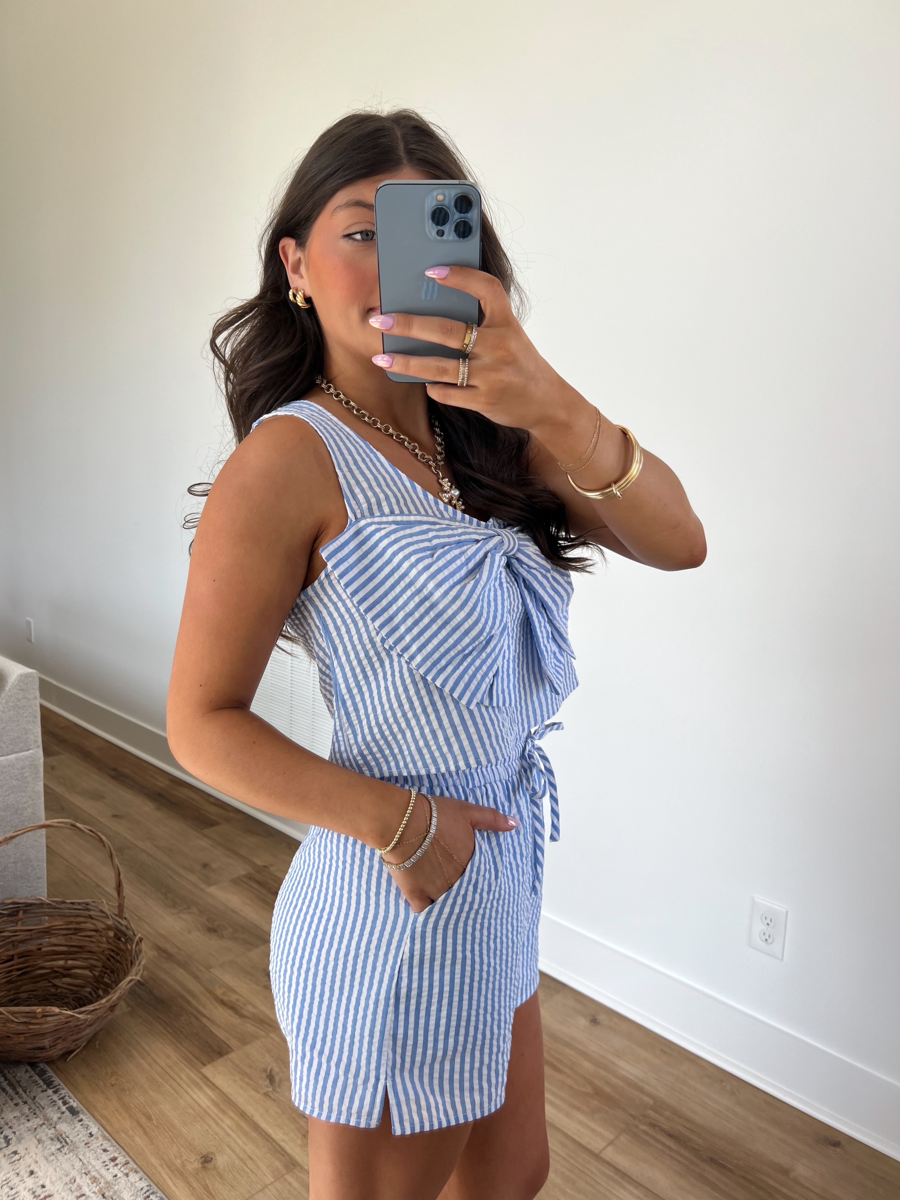 Baby Blue Pinstripe Resort Set