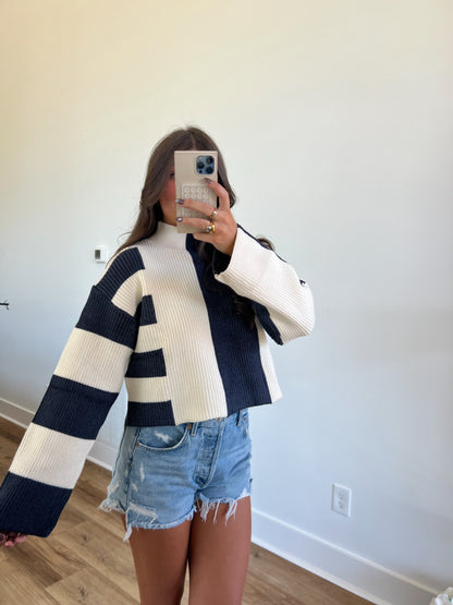 Navy Colorblock Sweater