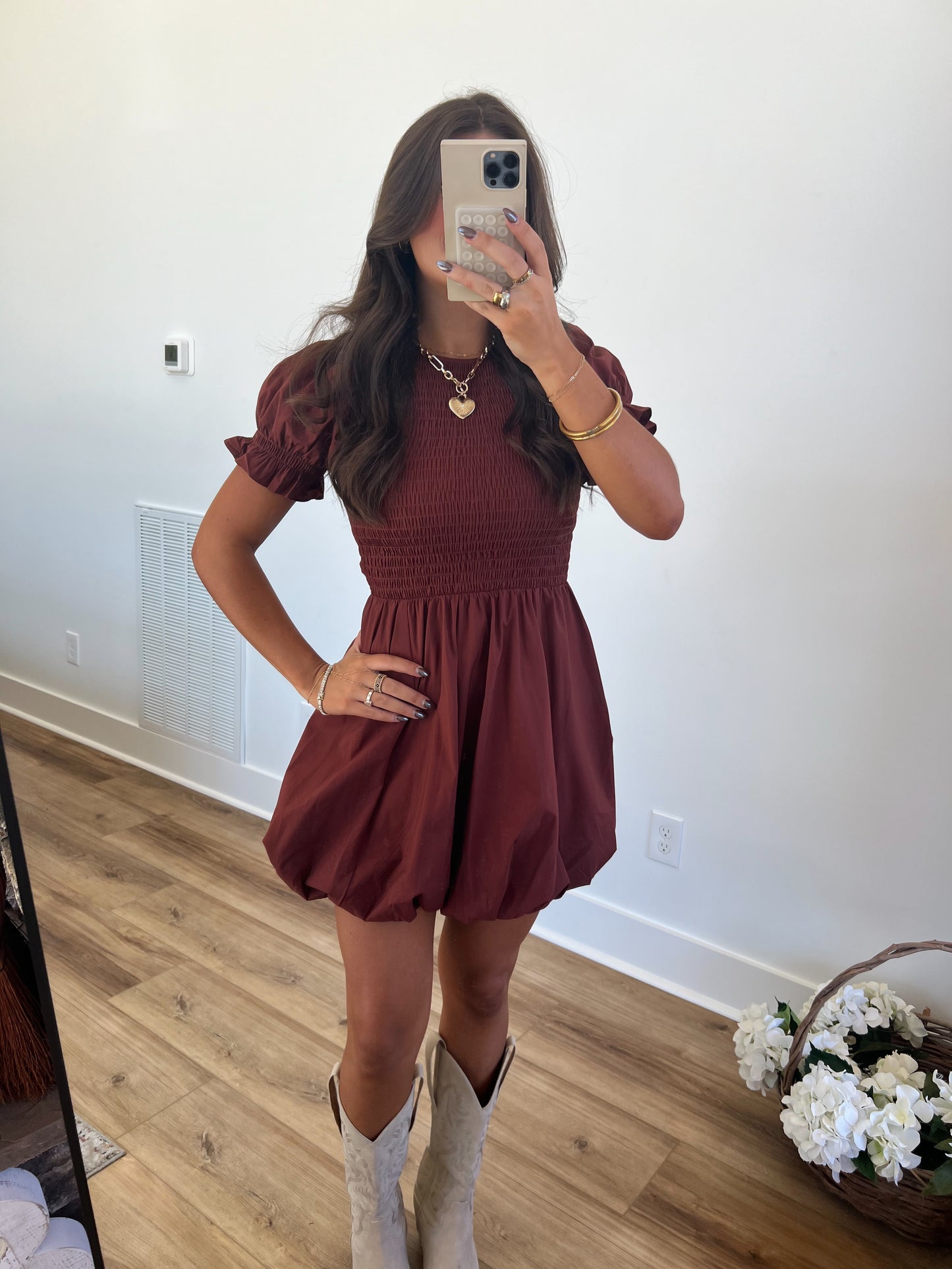 Burgundy Bubble Dress