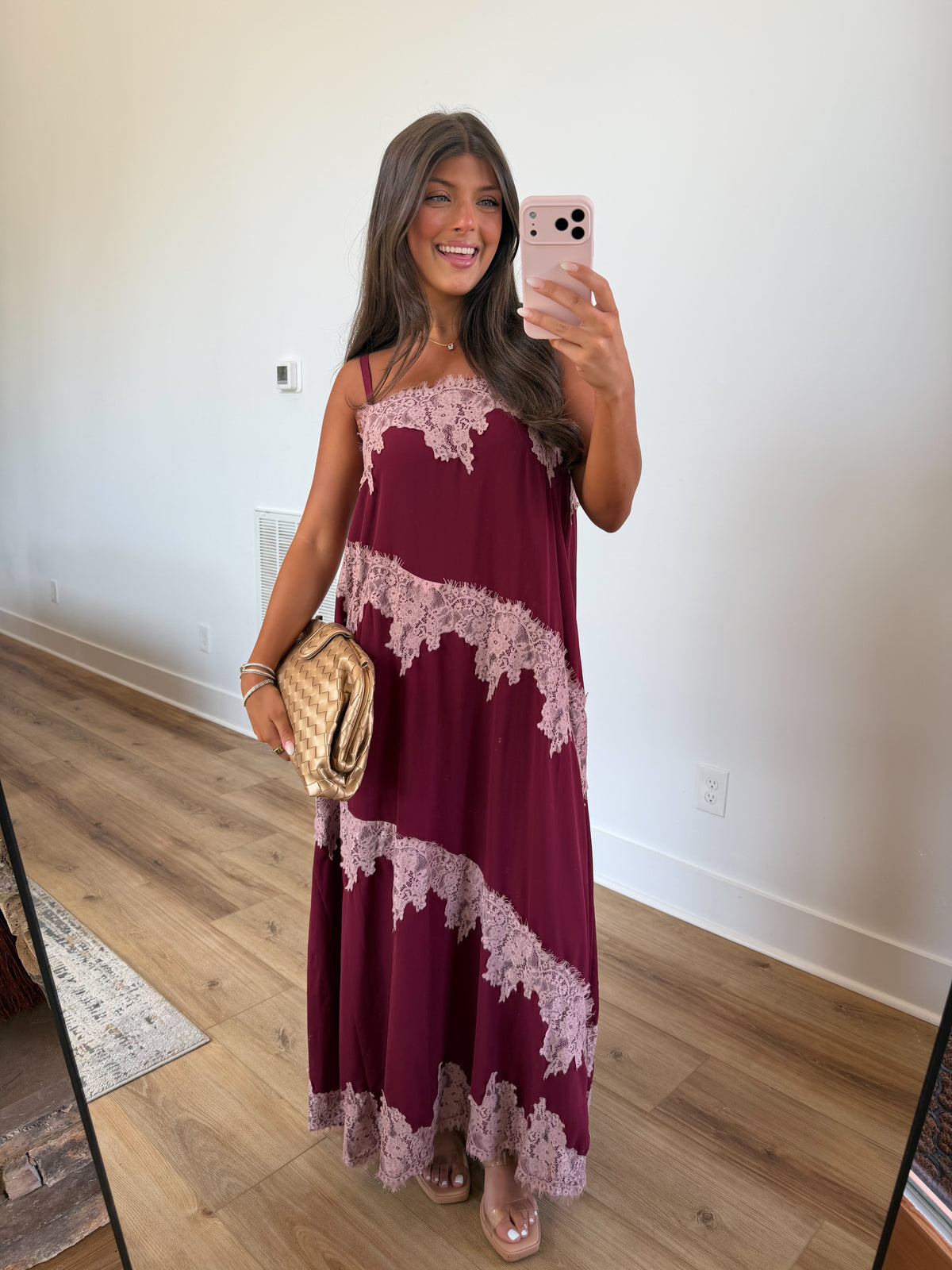 Veronica Lace Maxi (Pink/Burgundy)