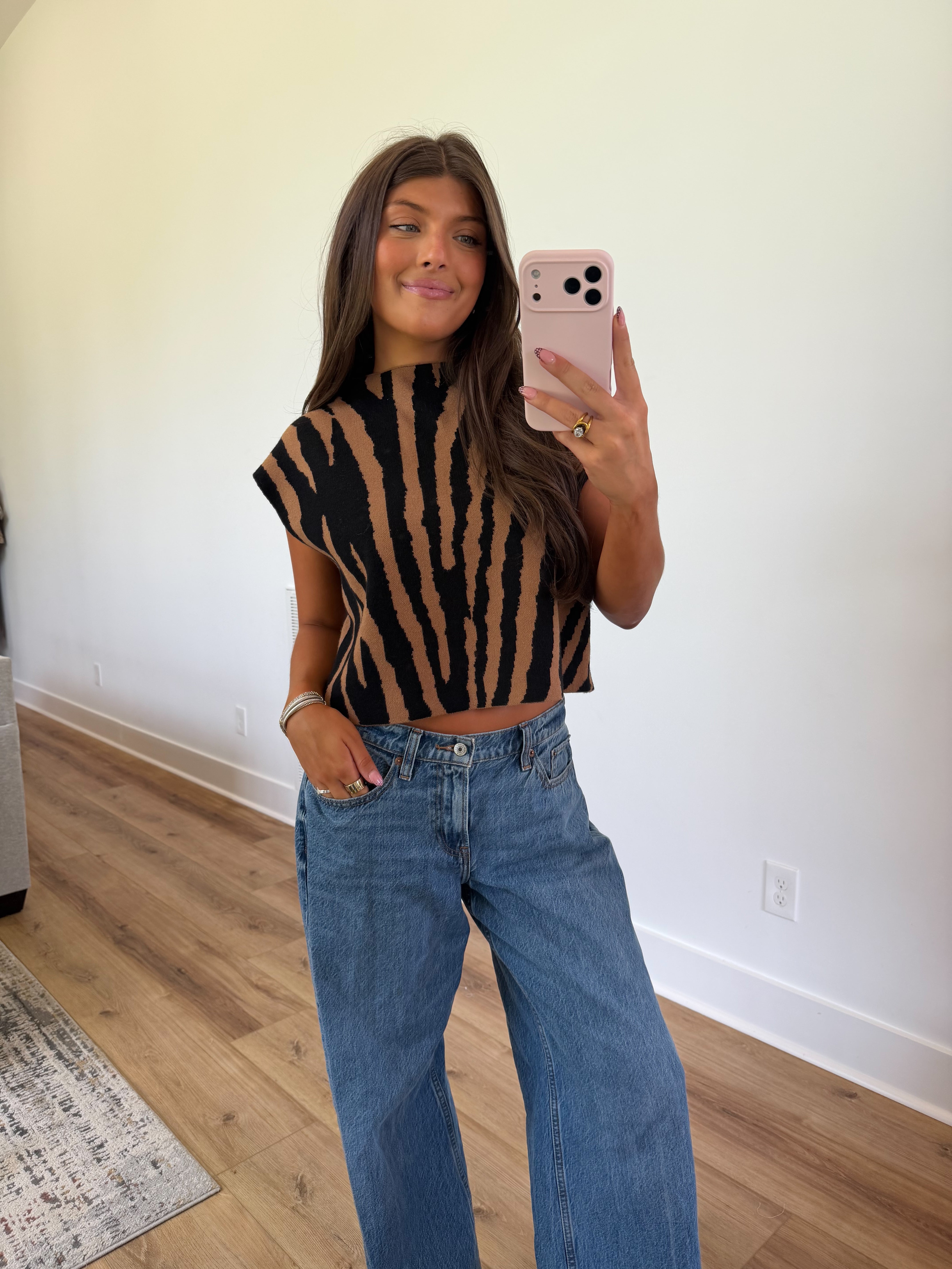 Milan Knit Top (Brown/Black)