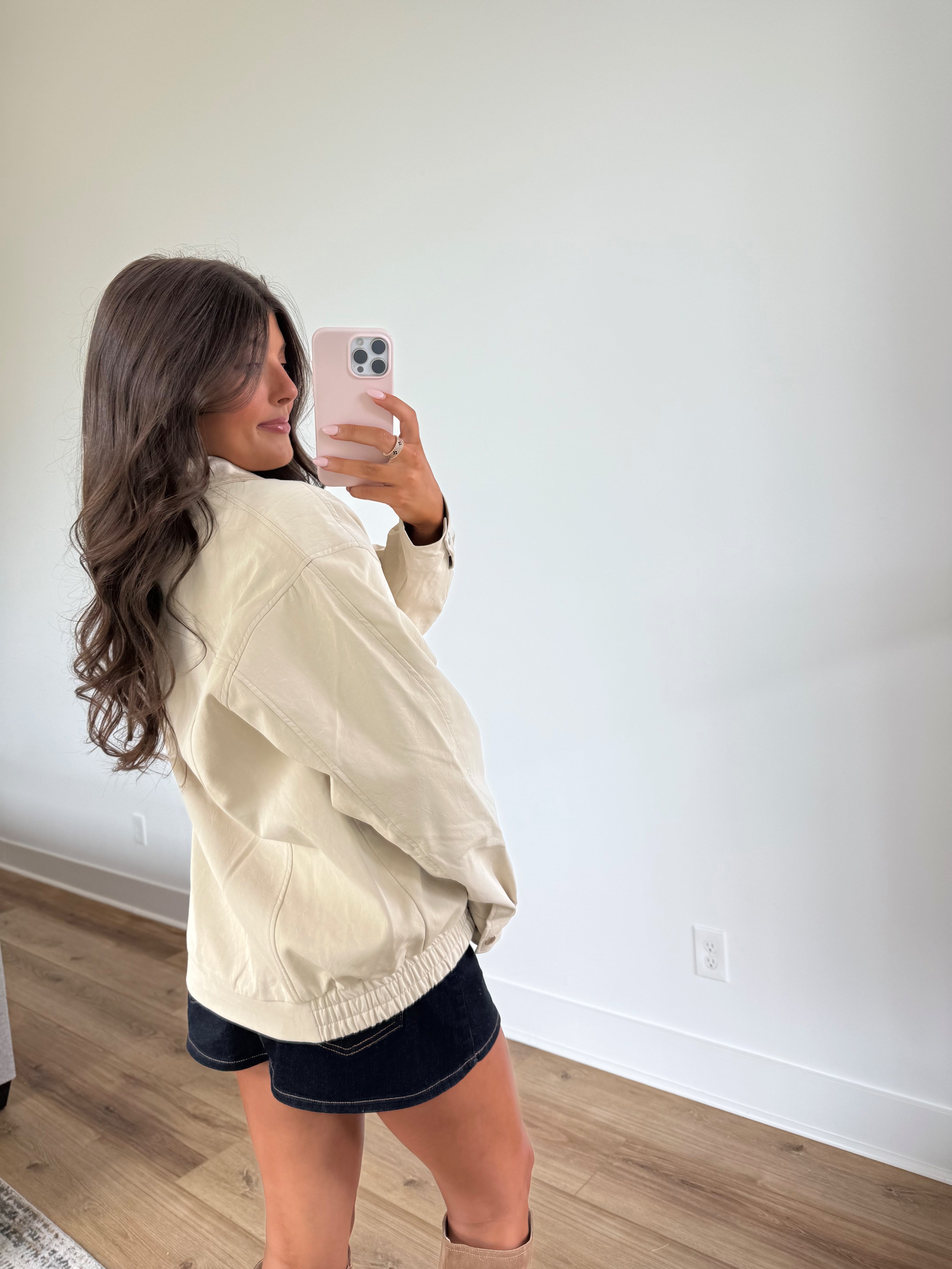 Ecru Leather Jacket