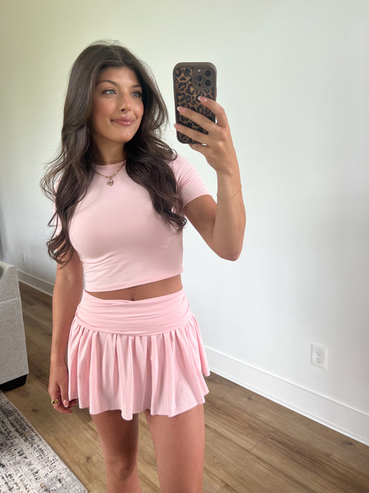 Pink Cloud Skirt Set