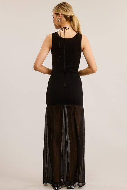 Sheer Skirt Mini Dress