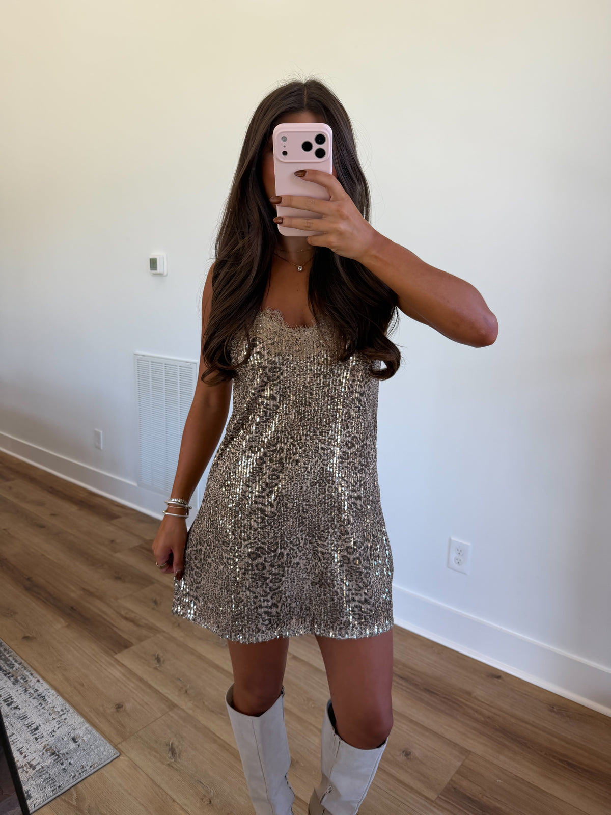 Leopard Luxe Mini Dress (PRE-ORDER (1-2 weeks)/ Restock)