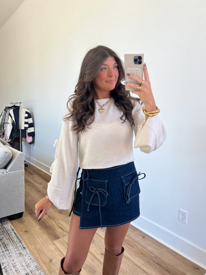 Denim Bow Skort