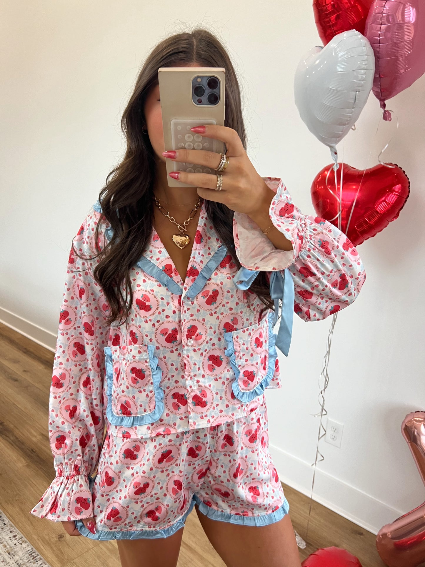 Strawberry Silk Pj Set