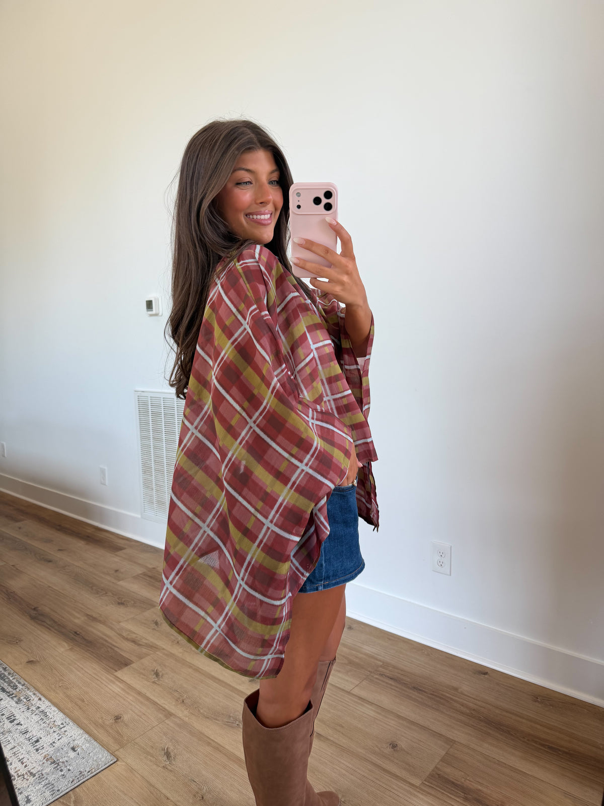 Cider Season Plaid Top