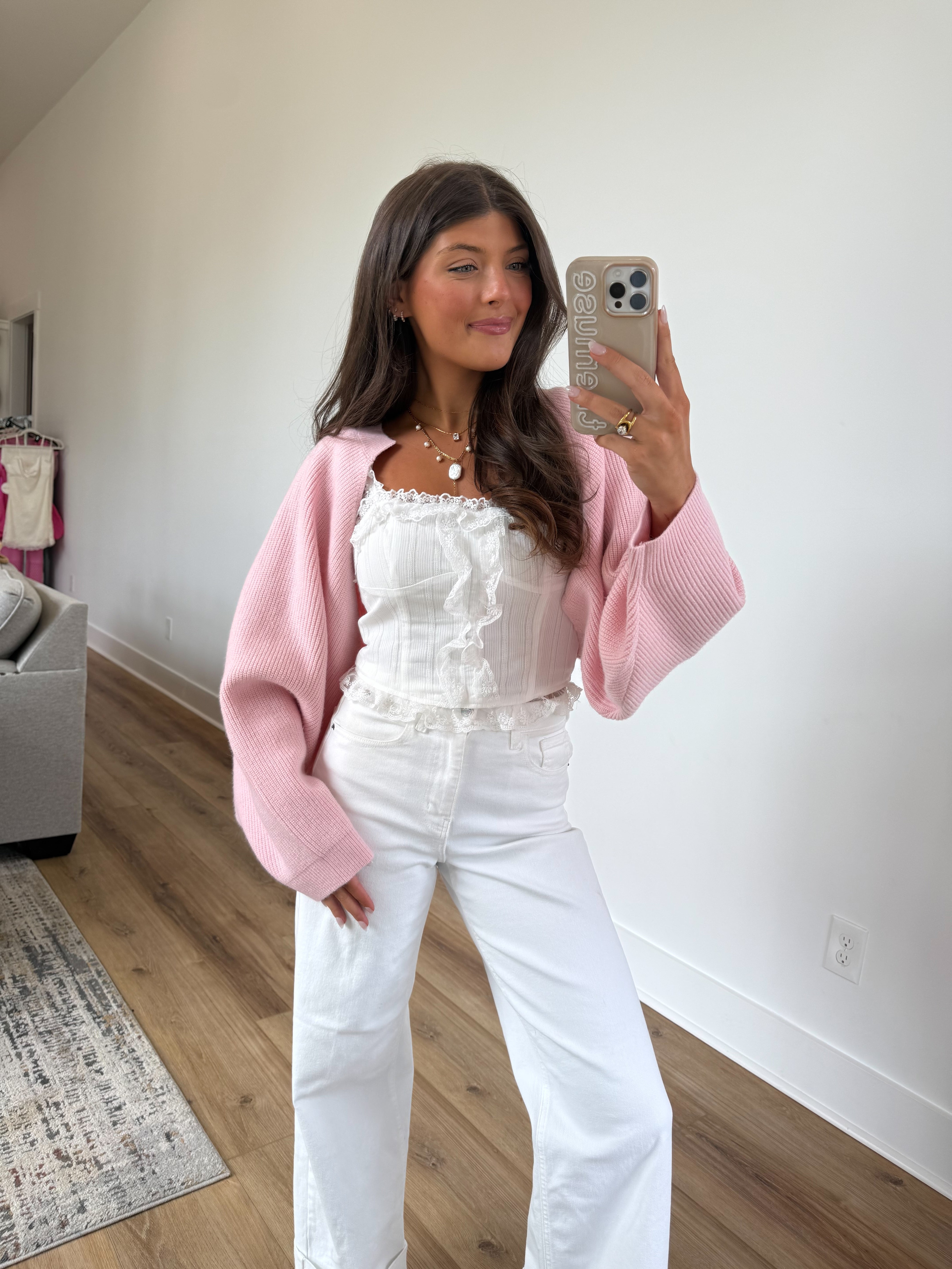 The Strawberry Milk Cardigan Shawl