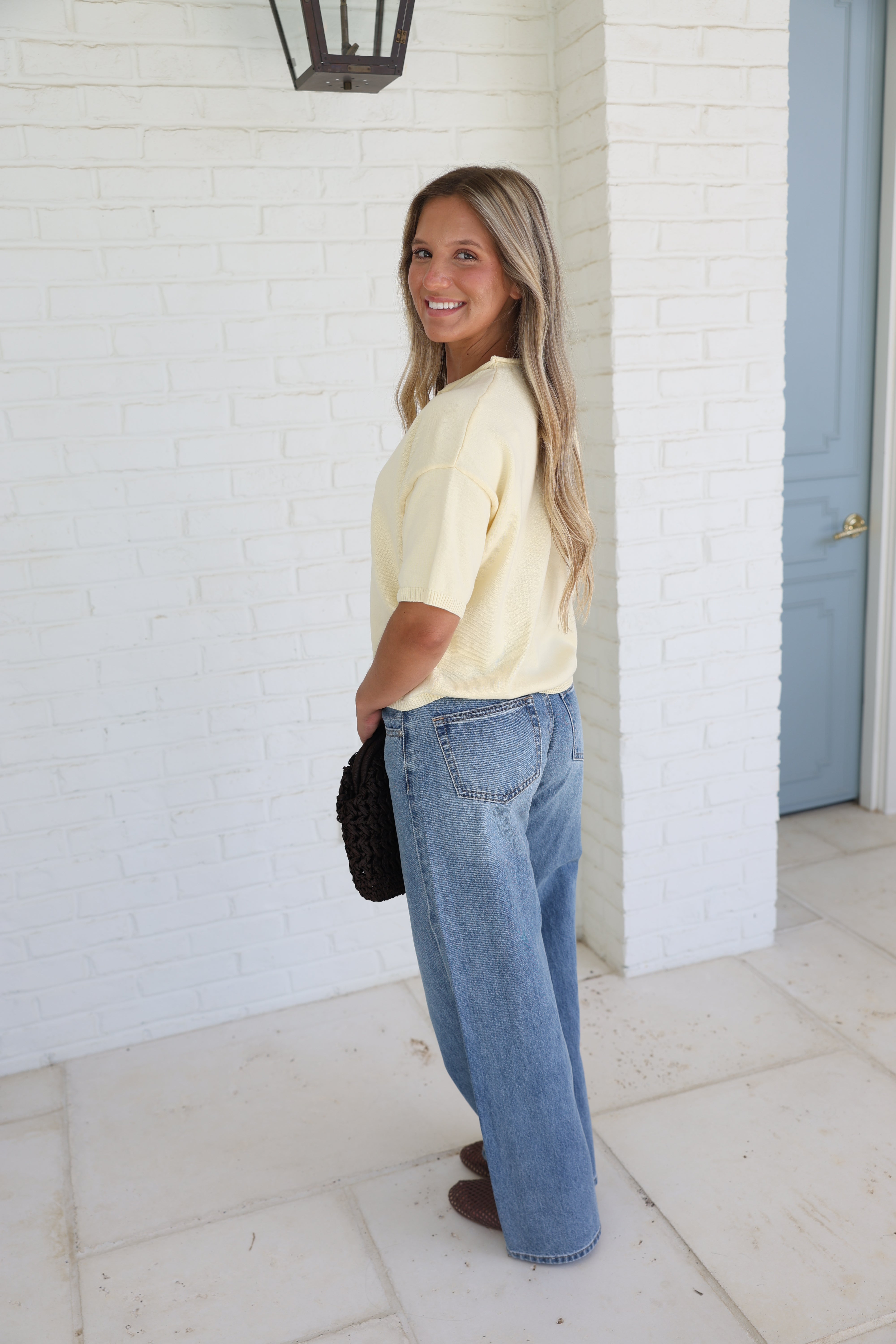 Yellow Half-Sleeve Cardigan