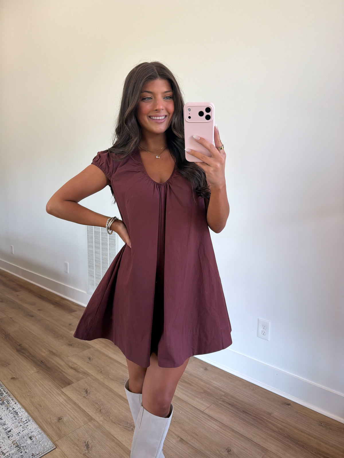 Little Miss Mini Dress (Burgundy)