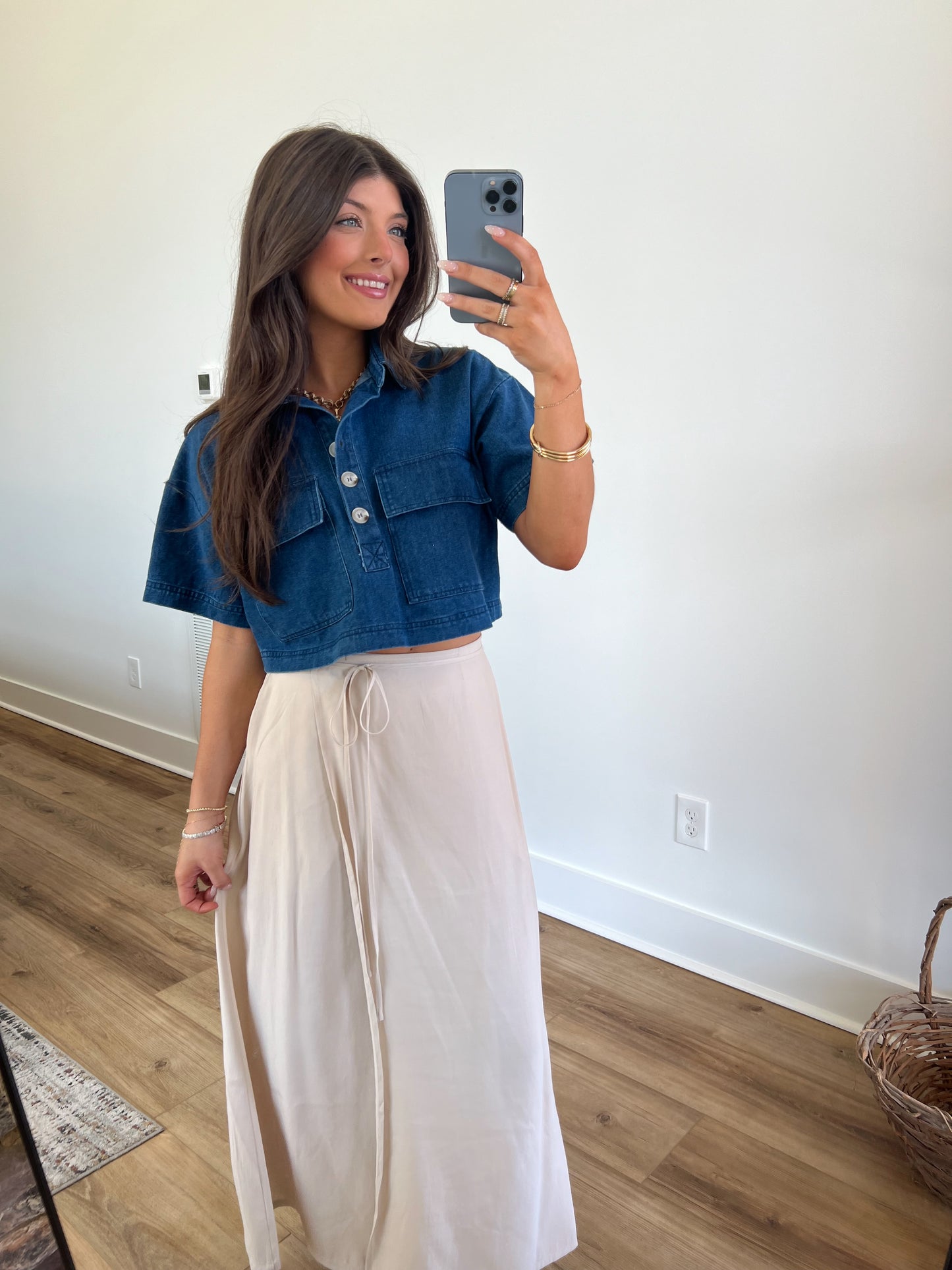 Denim Lunch Spot Top
