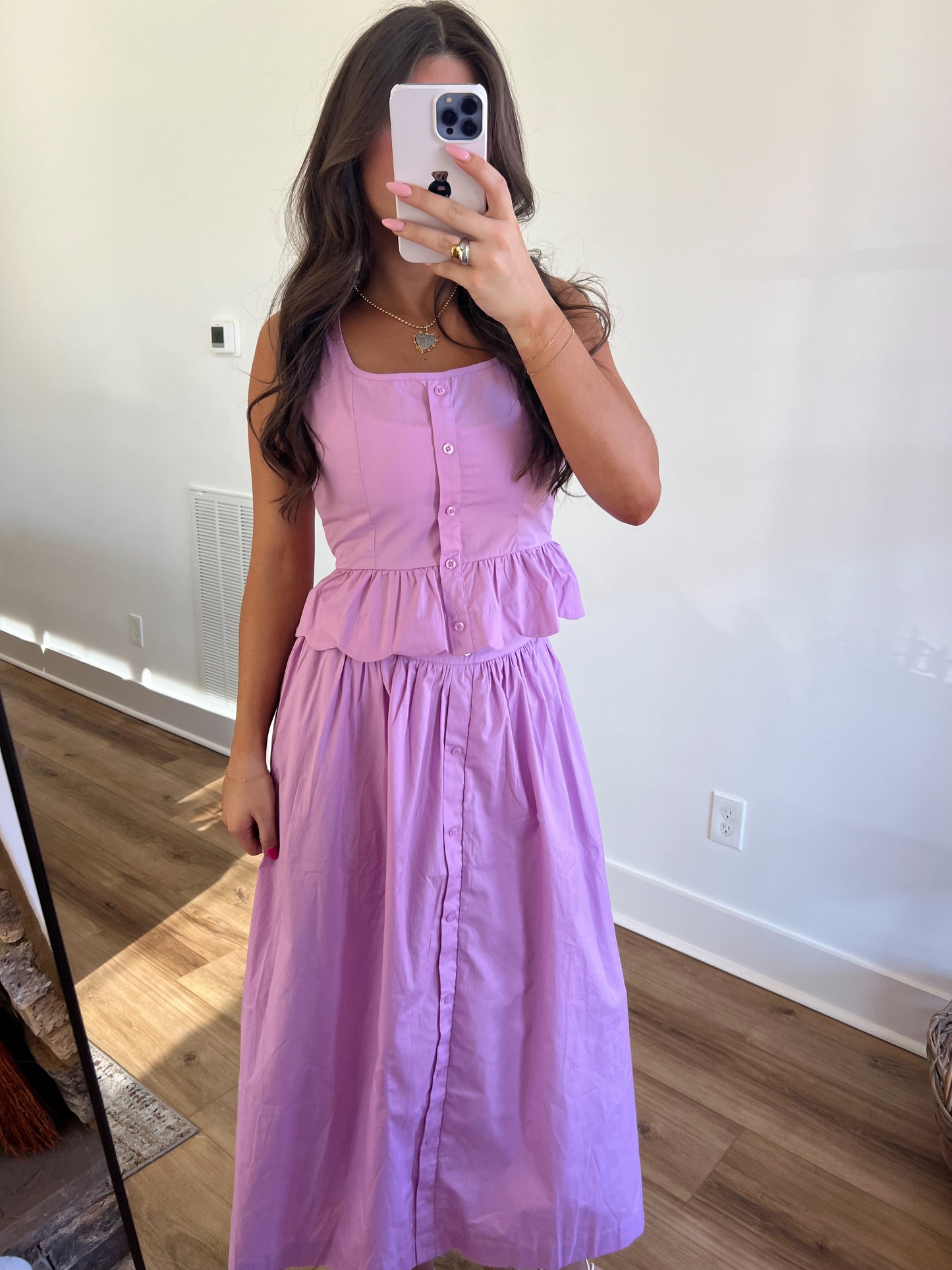 Lilac Belle Maxi Skirt Set