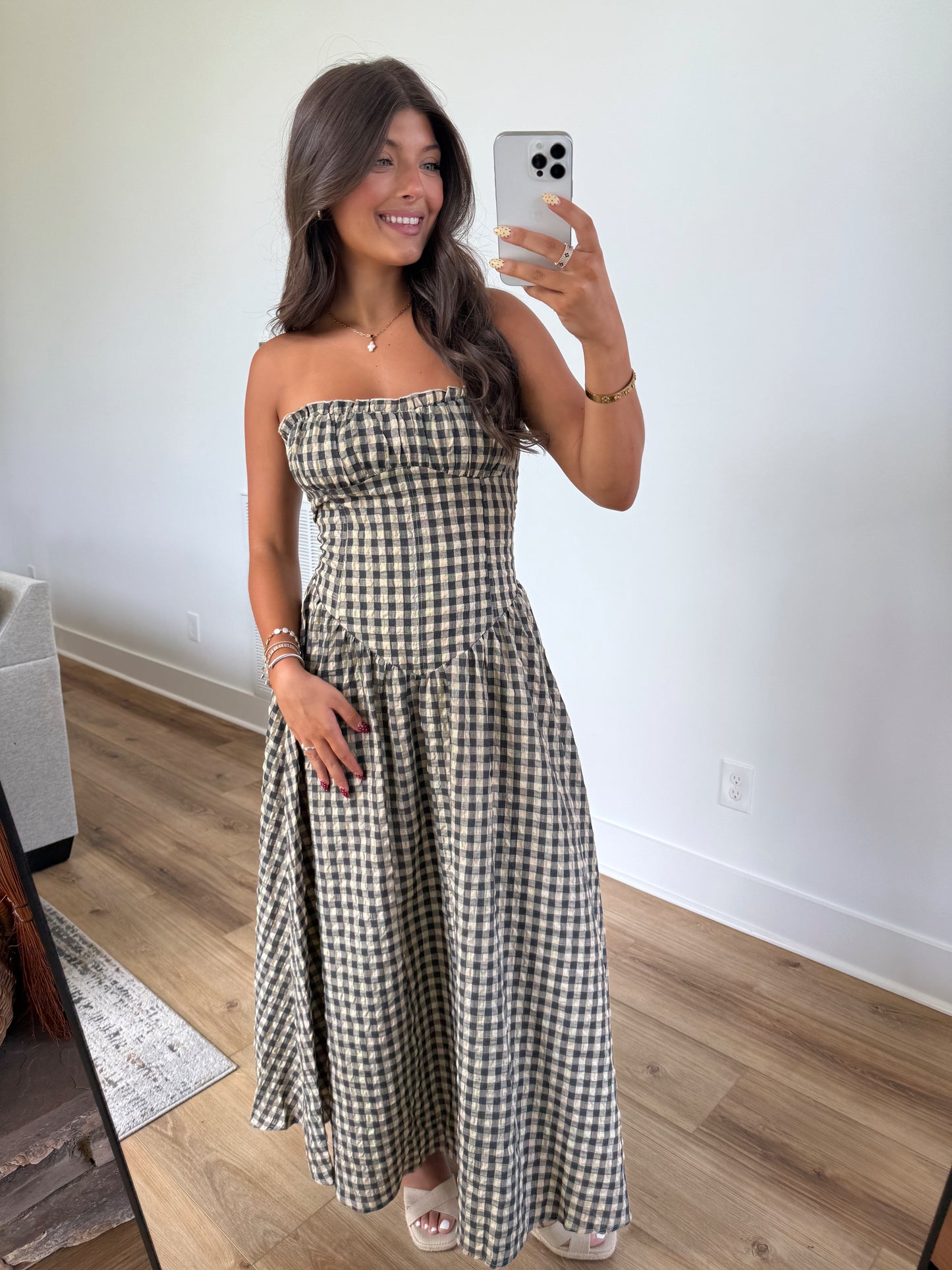 Annie Gingham Midi