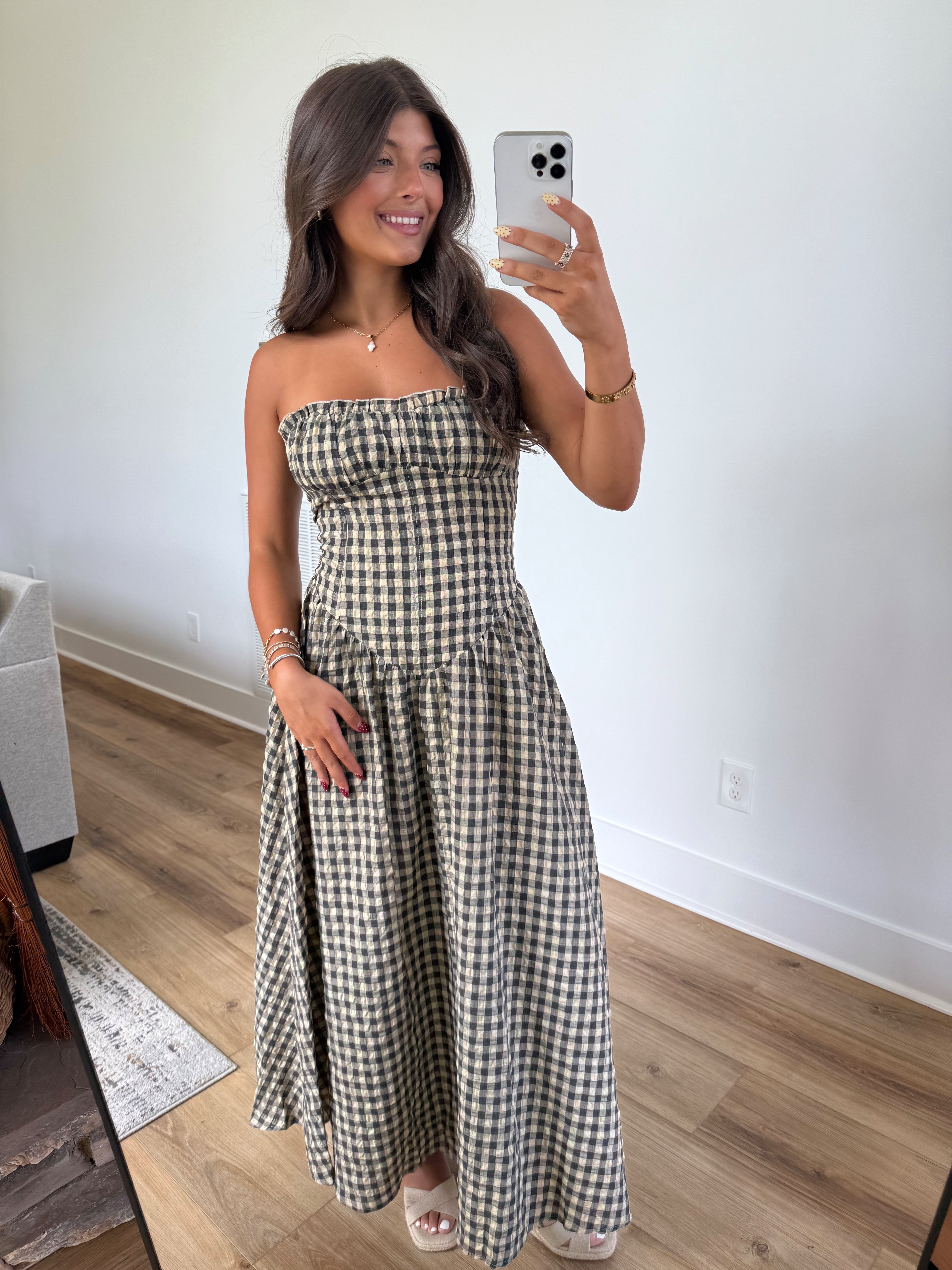 Annie Gingham Midi