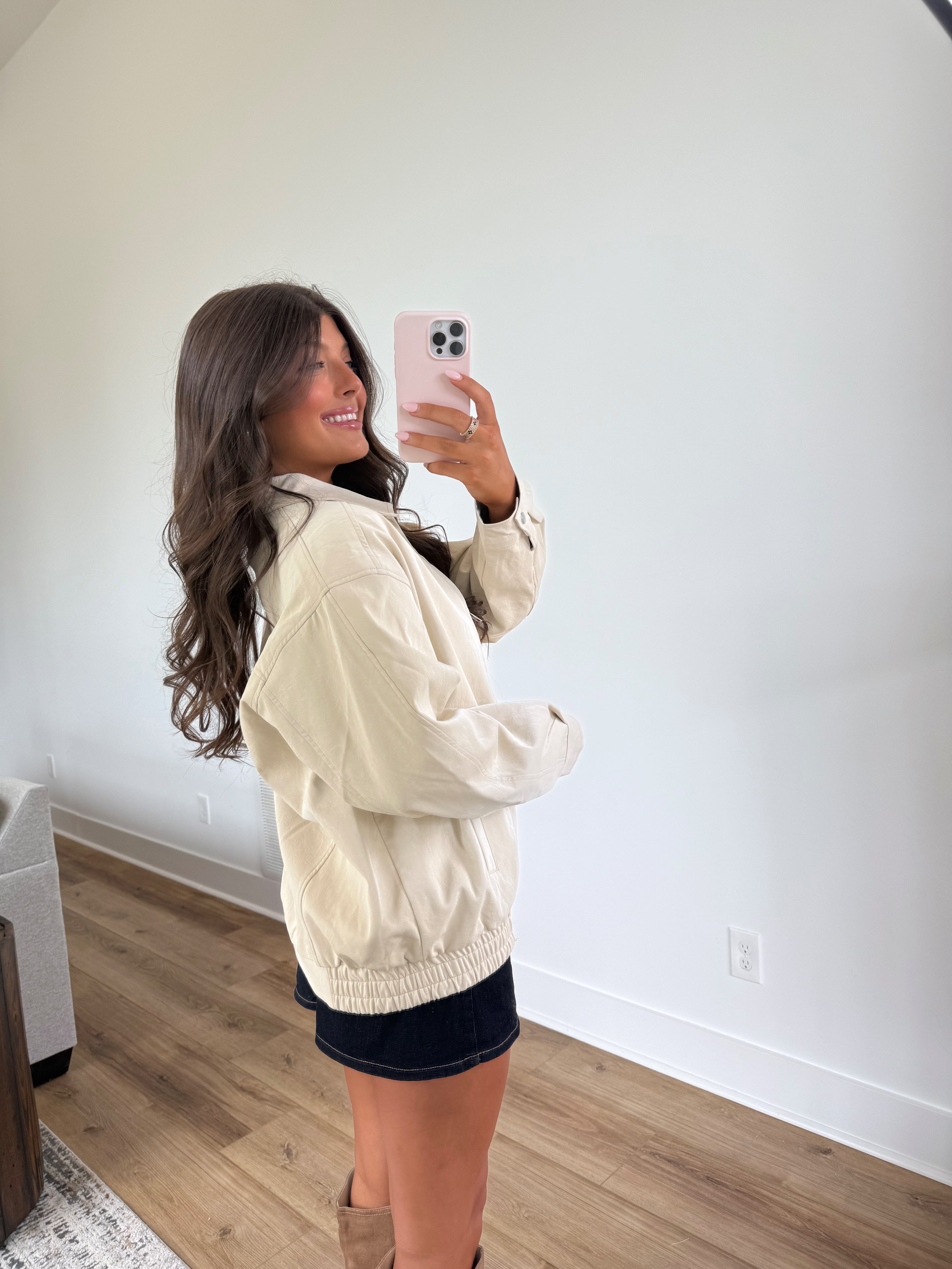 Ecru Leather Jacket