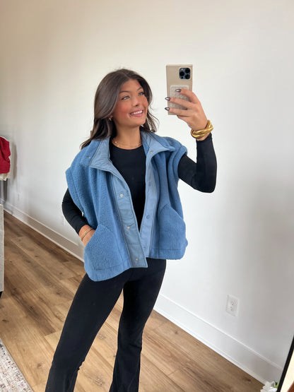 Cozy Soft Sweater Vest (Blue) (Restock)