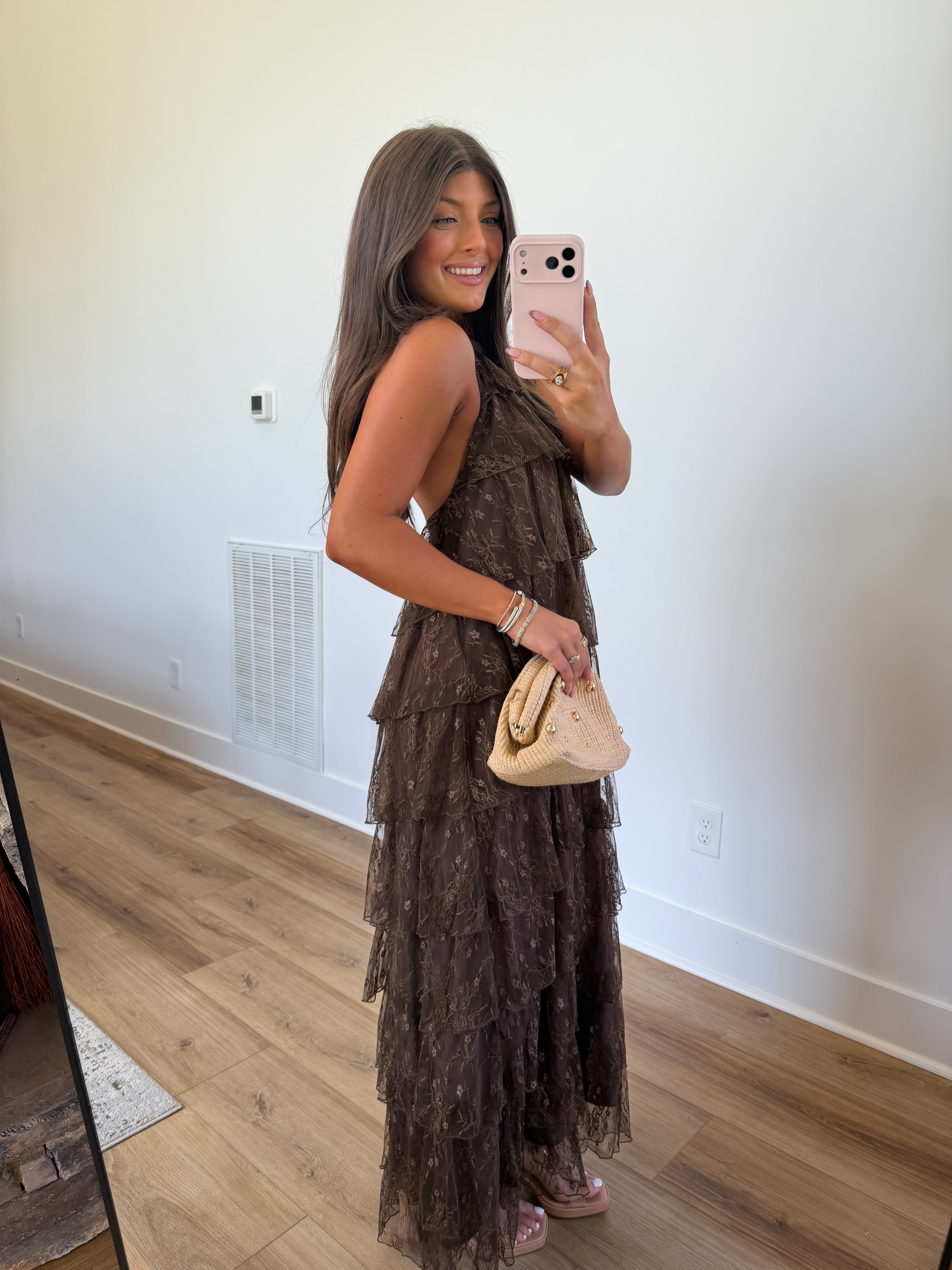 Cocoa Ruffle Maxi