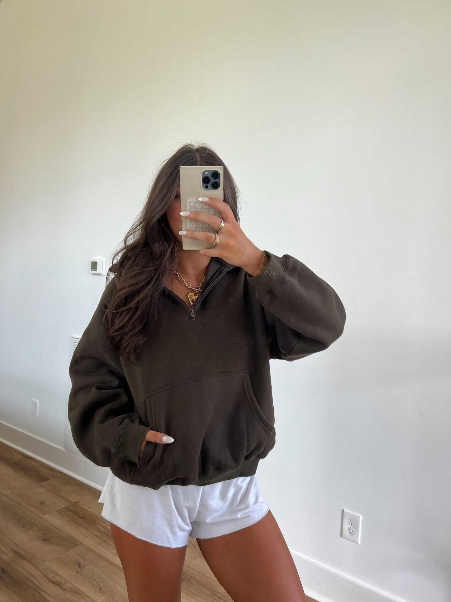 Olive Cozy Fleece Half Zip