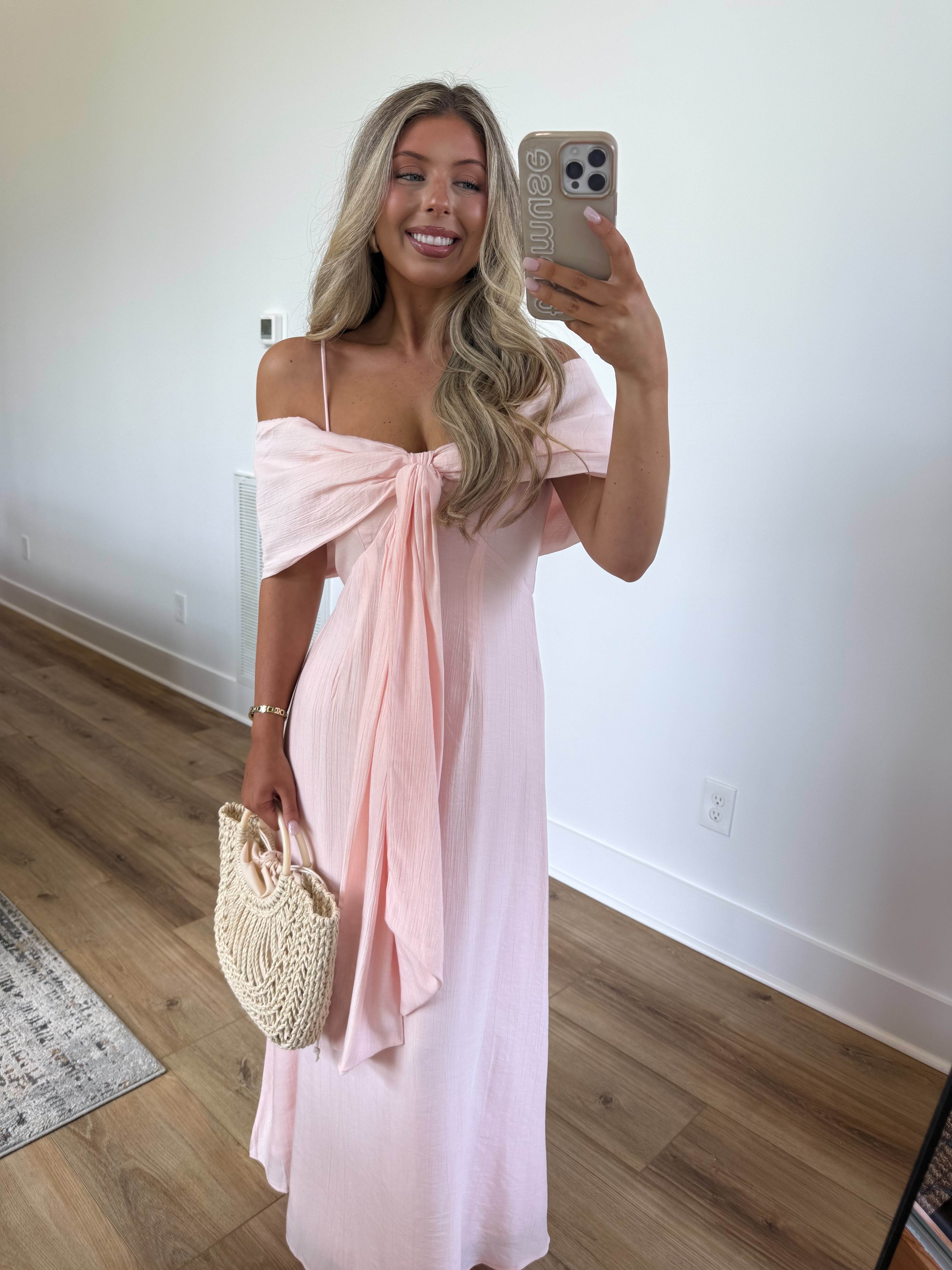 Powder Pink Bow Maxi