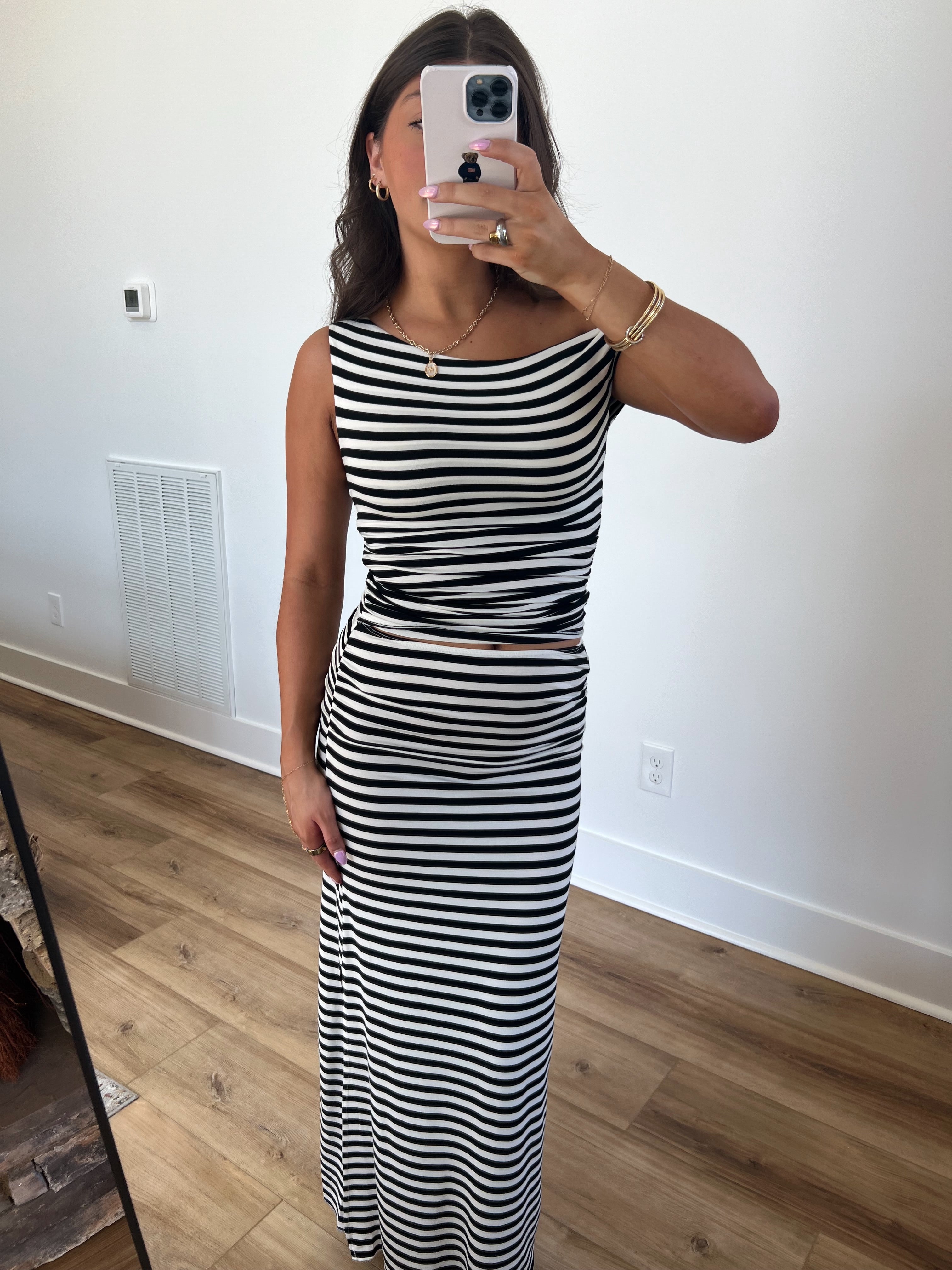 Stripe Maxi Skirt Set