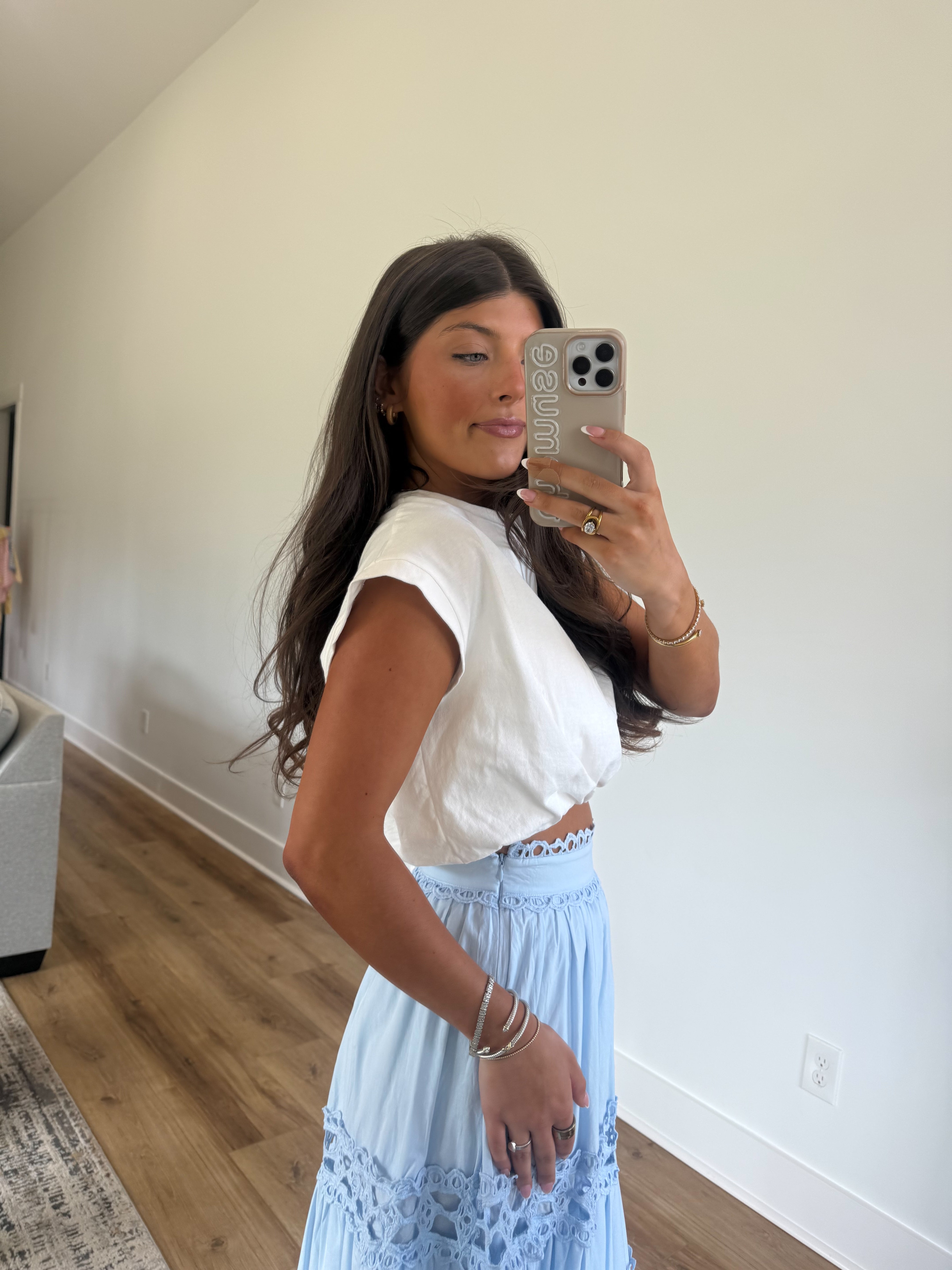 Bubble Hem White Tee