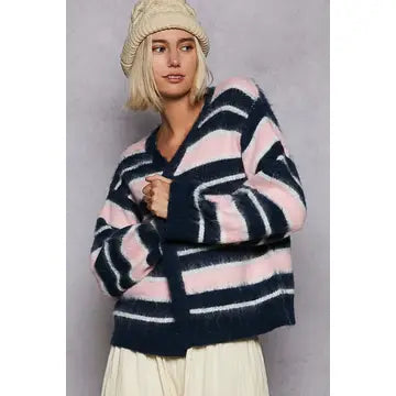 Blush Navy Cozy Cardigan