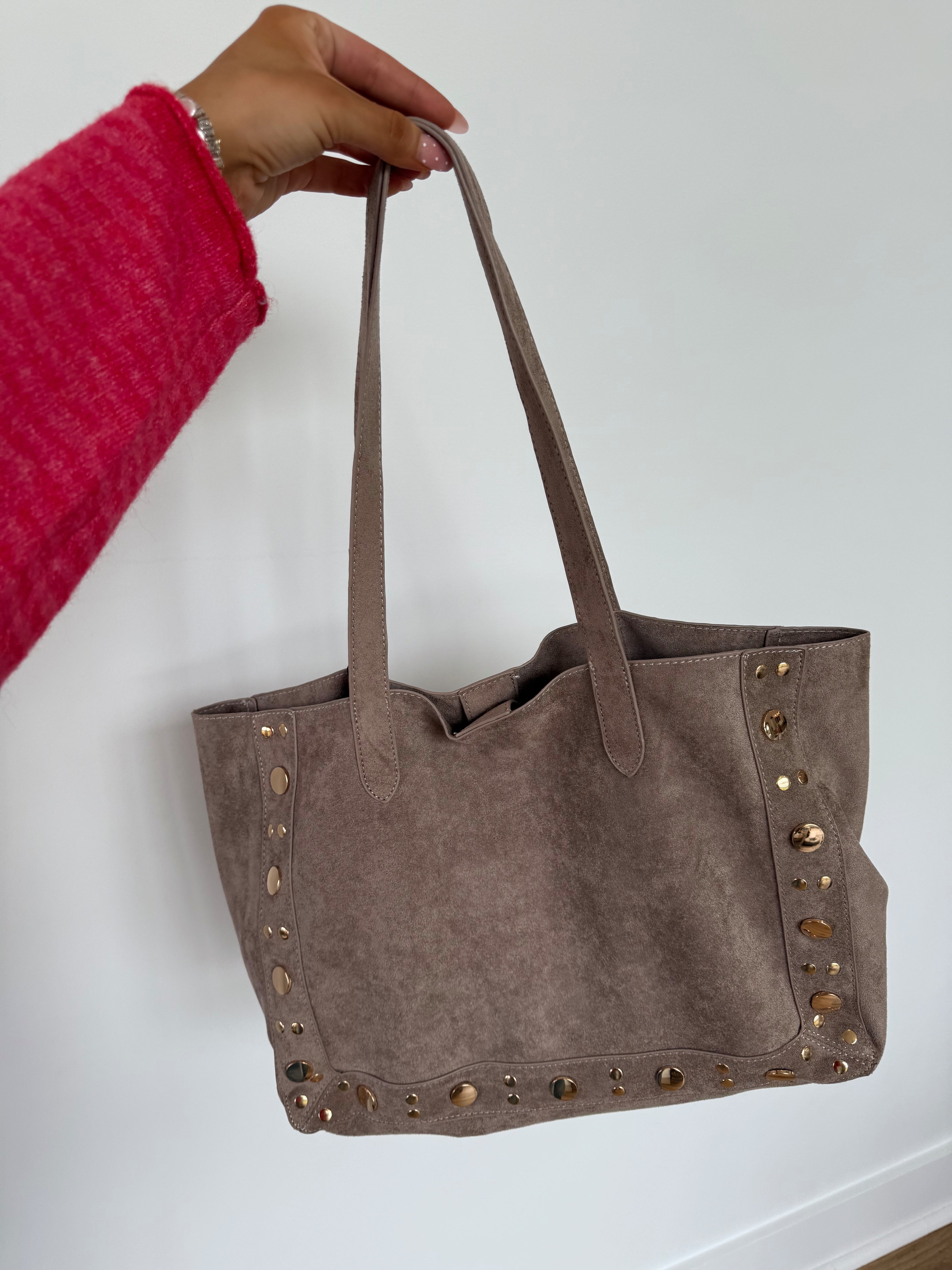 Gilmore Suede Tote (Taupe)