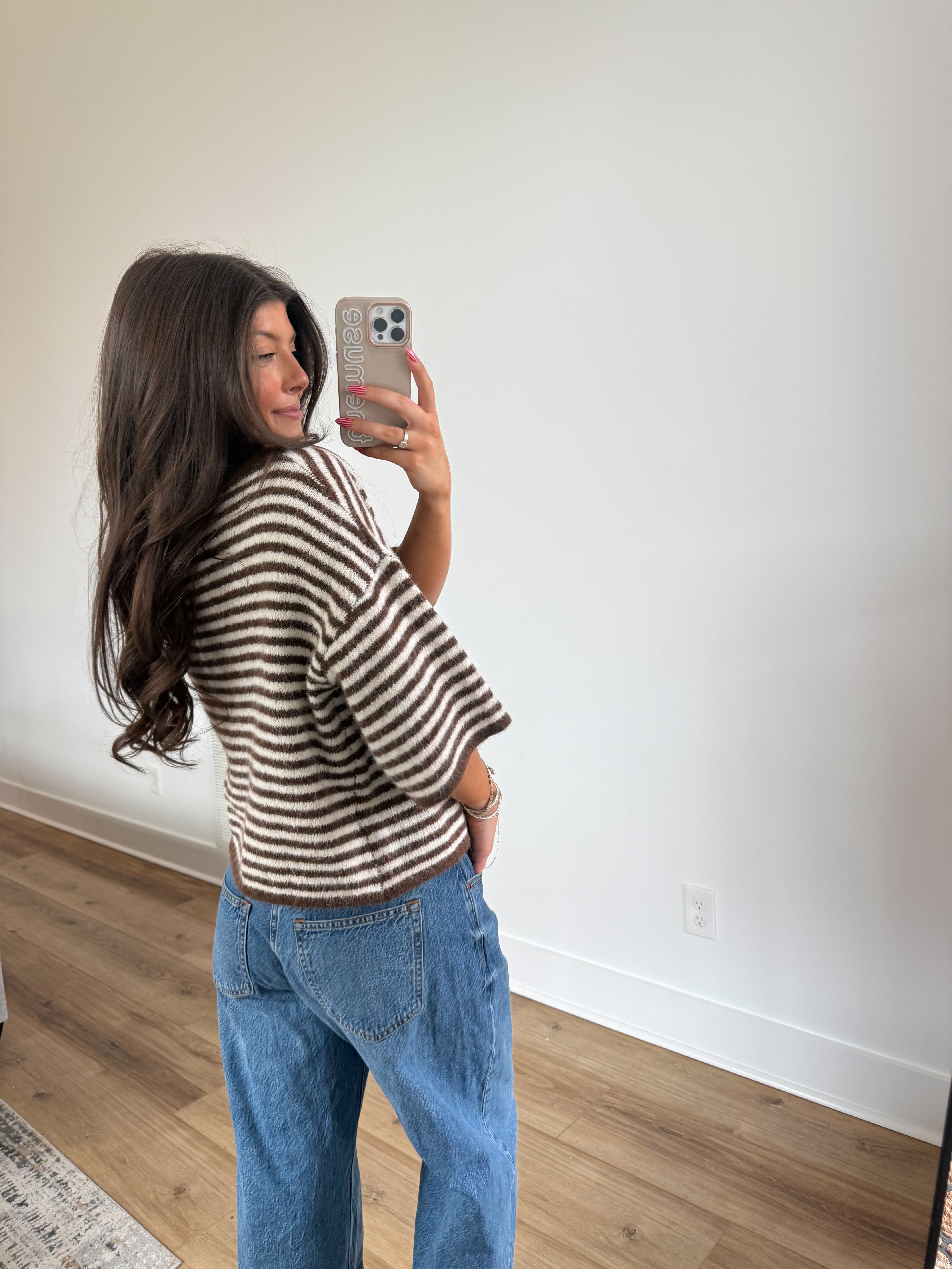 The Cloud Cardi (Brown Stripe)