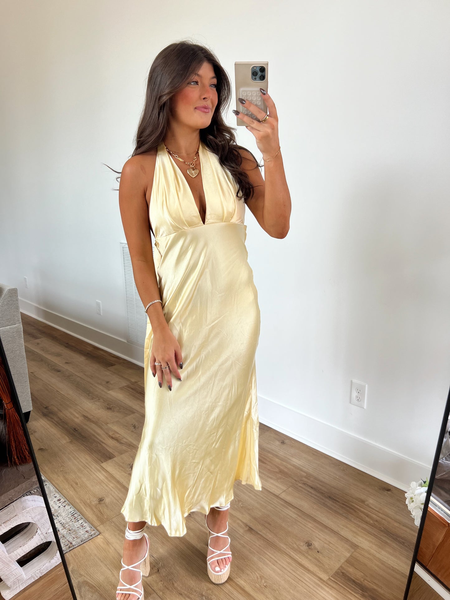 Butter Yellow Wrap Maxi Dress