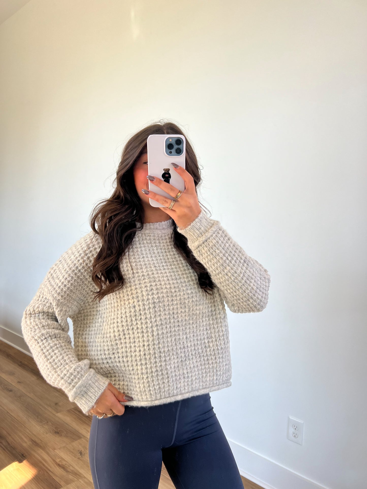 Waffle Knit Knit Sweater