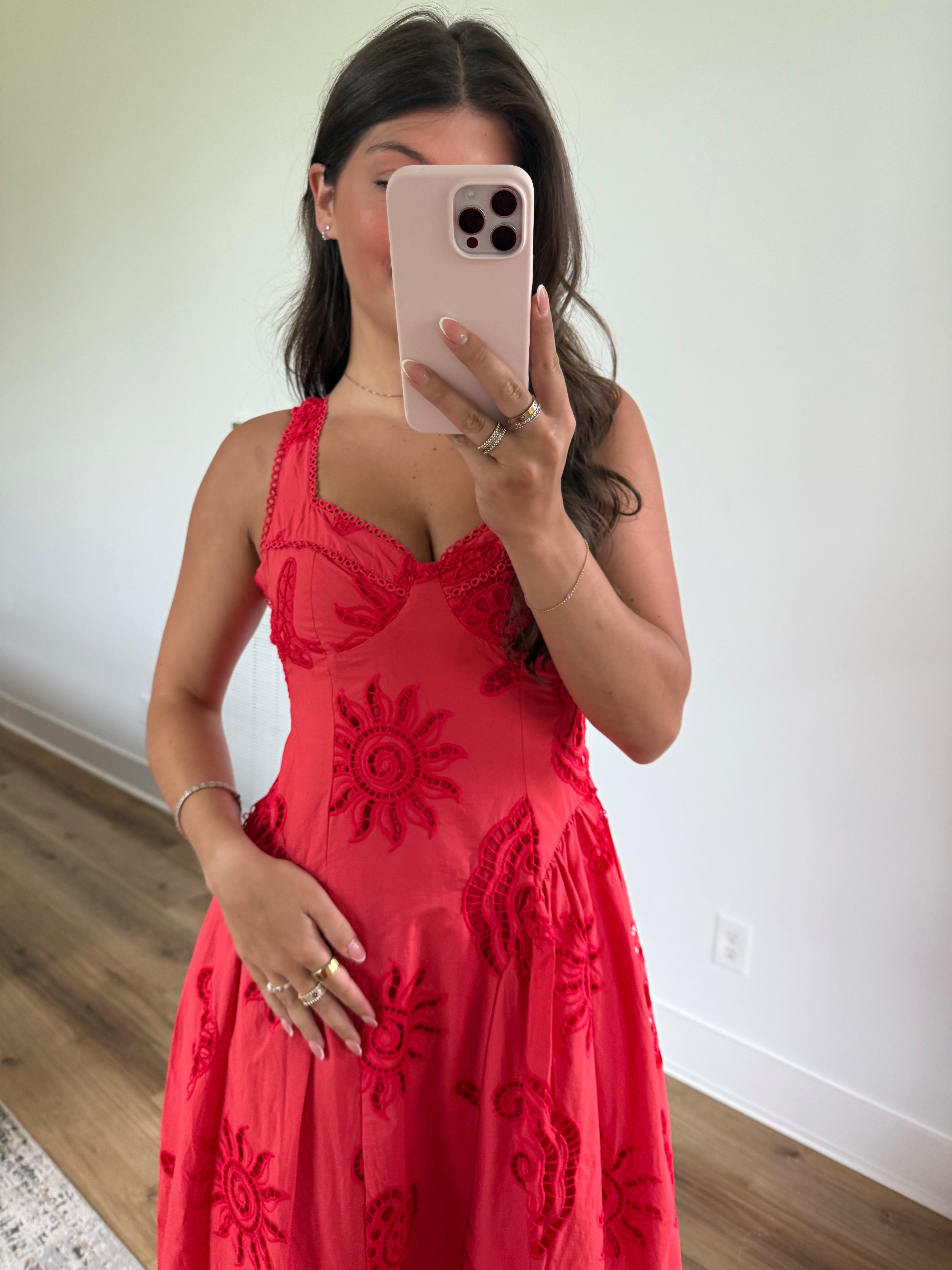 Red Island Midi Dress
