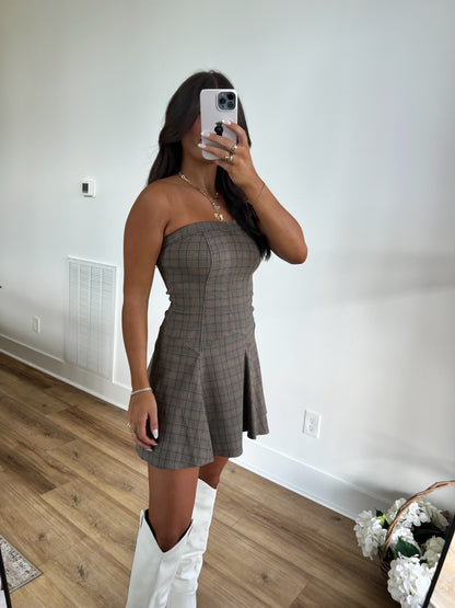 Plaid A-Line Mini Dress