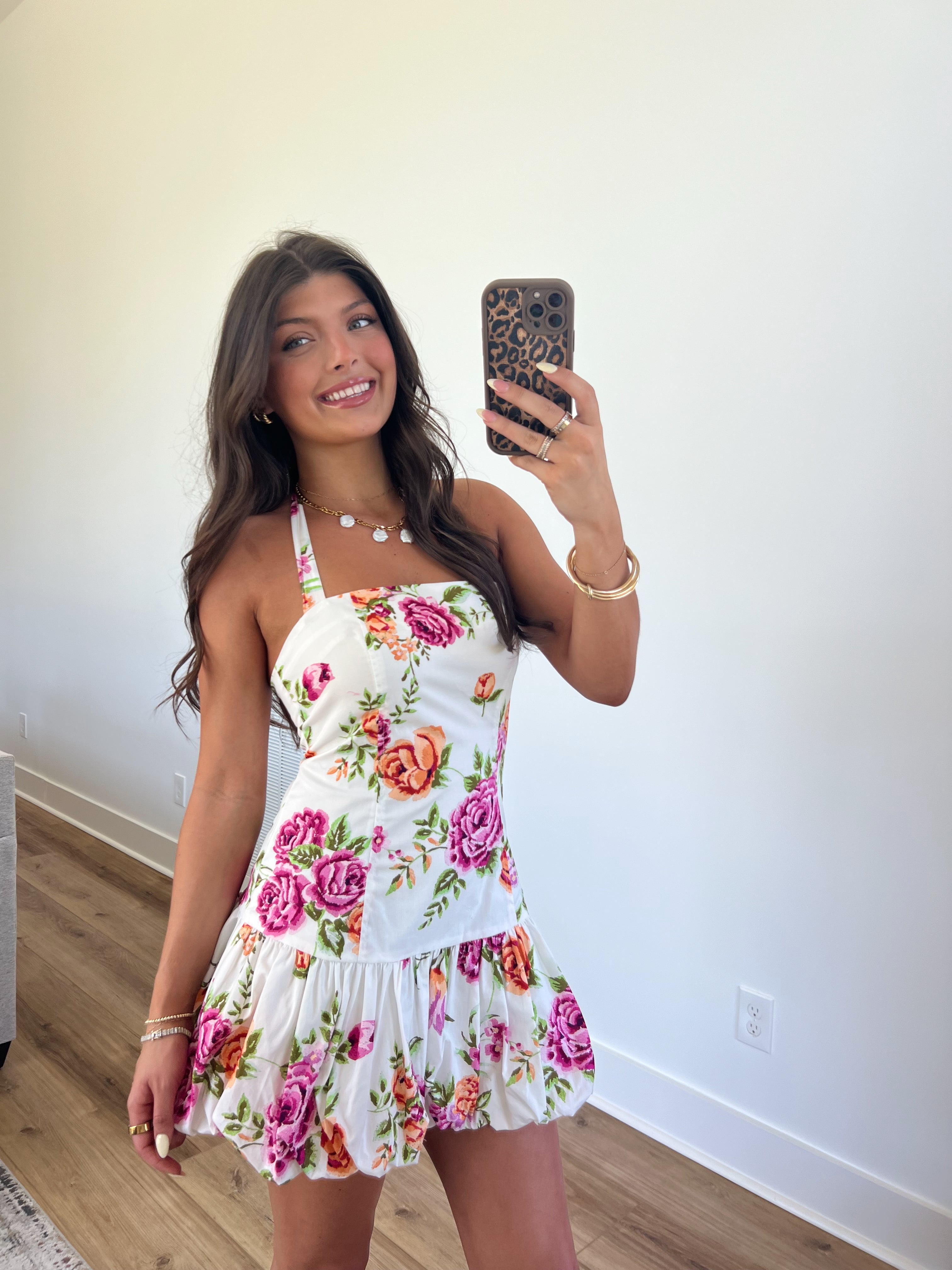 Spring Rose Mini Dress