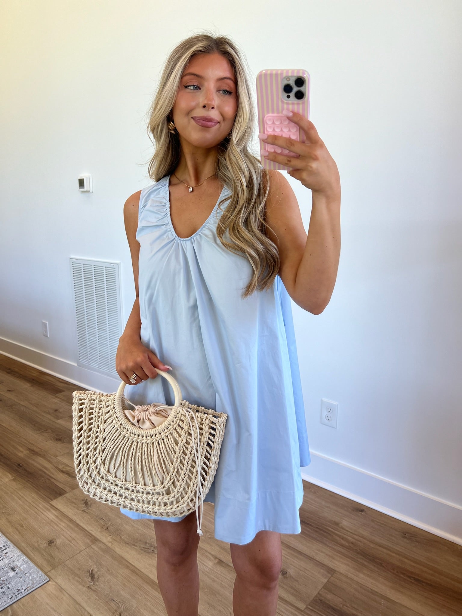 Blue Scoop Neck Mini