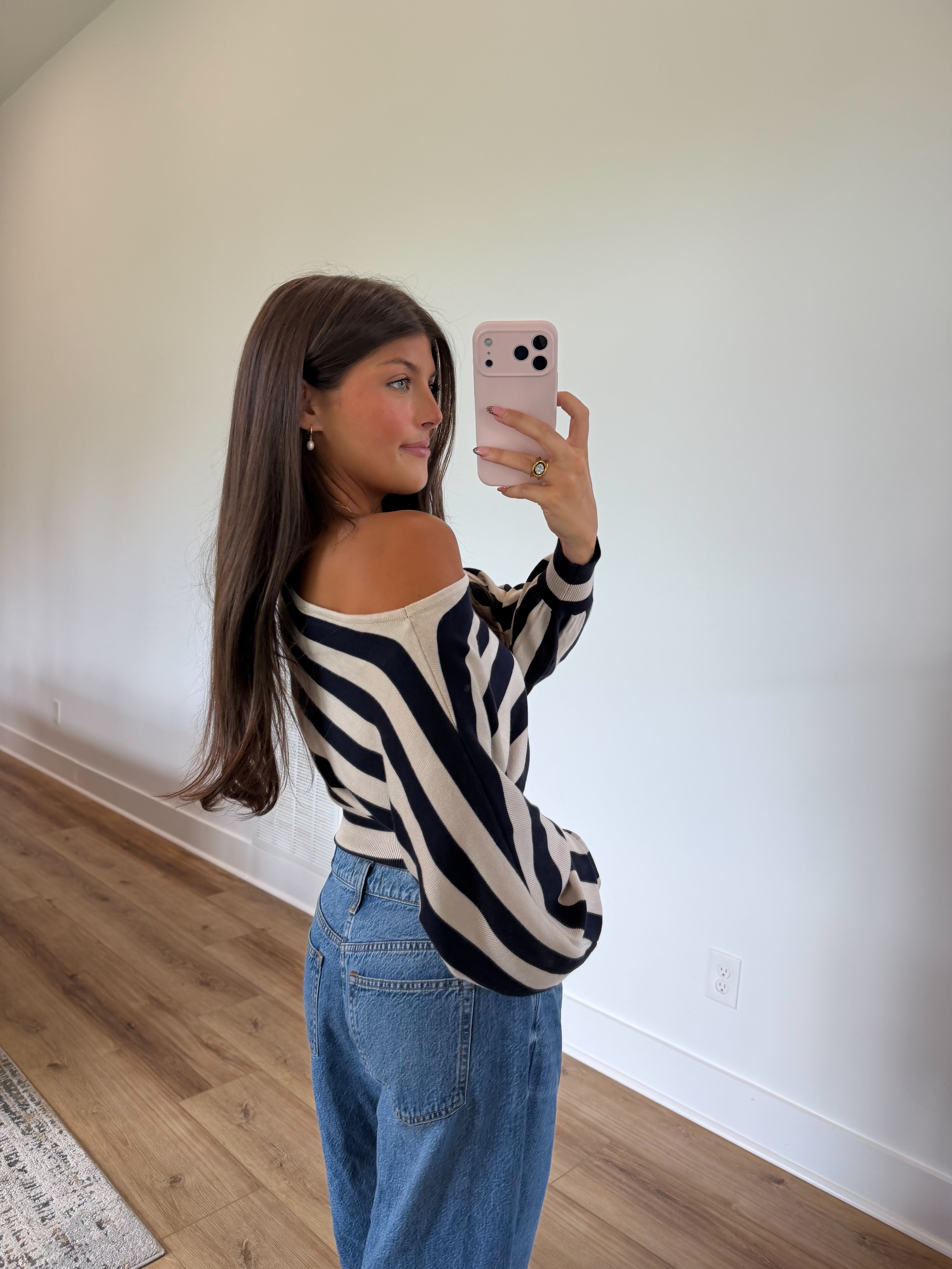 Espresso Stripe Slouch Sweater