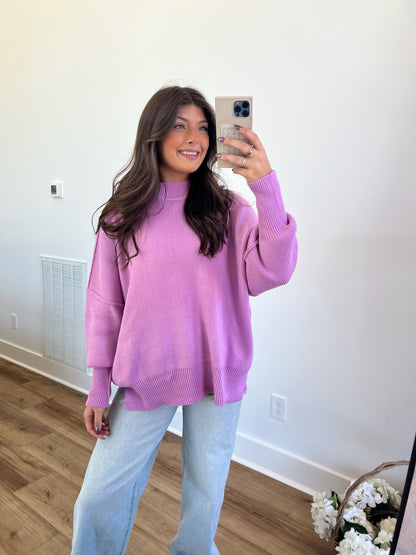 Mauve Essential Oversized Cozy Knit Sweater