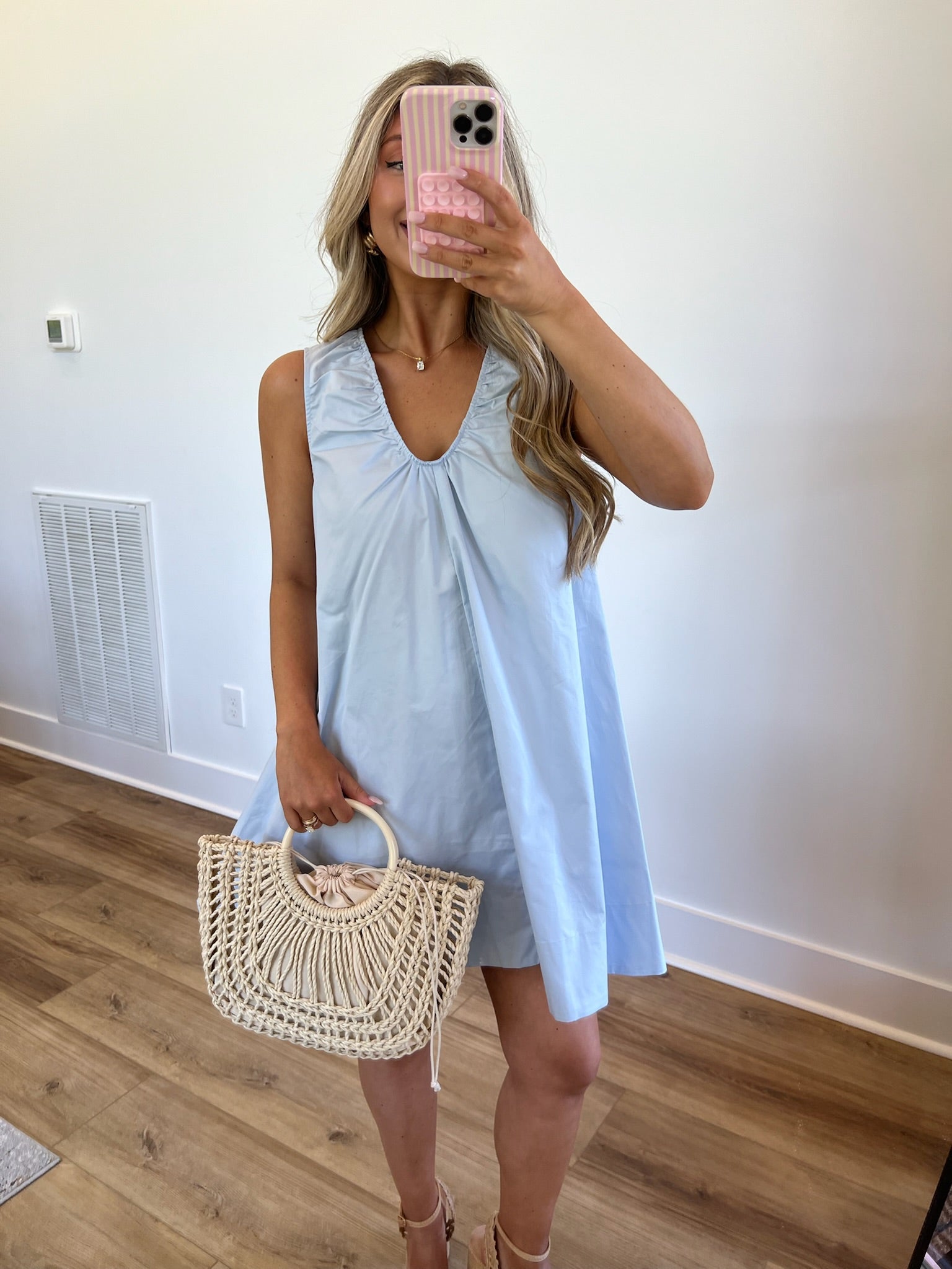 Blue Scoop Neck Mini