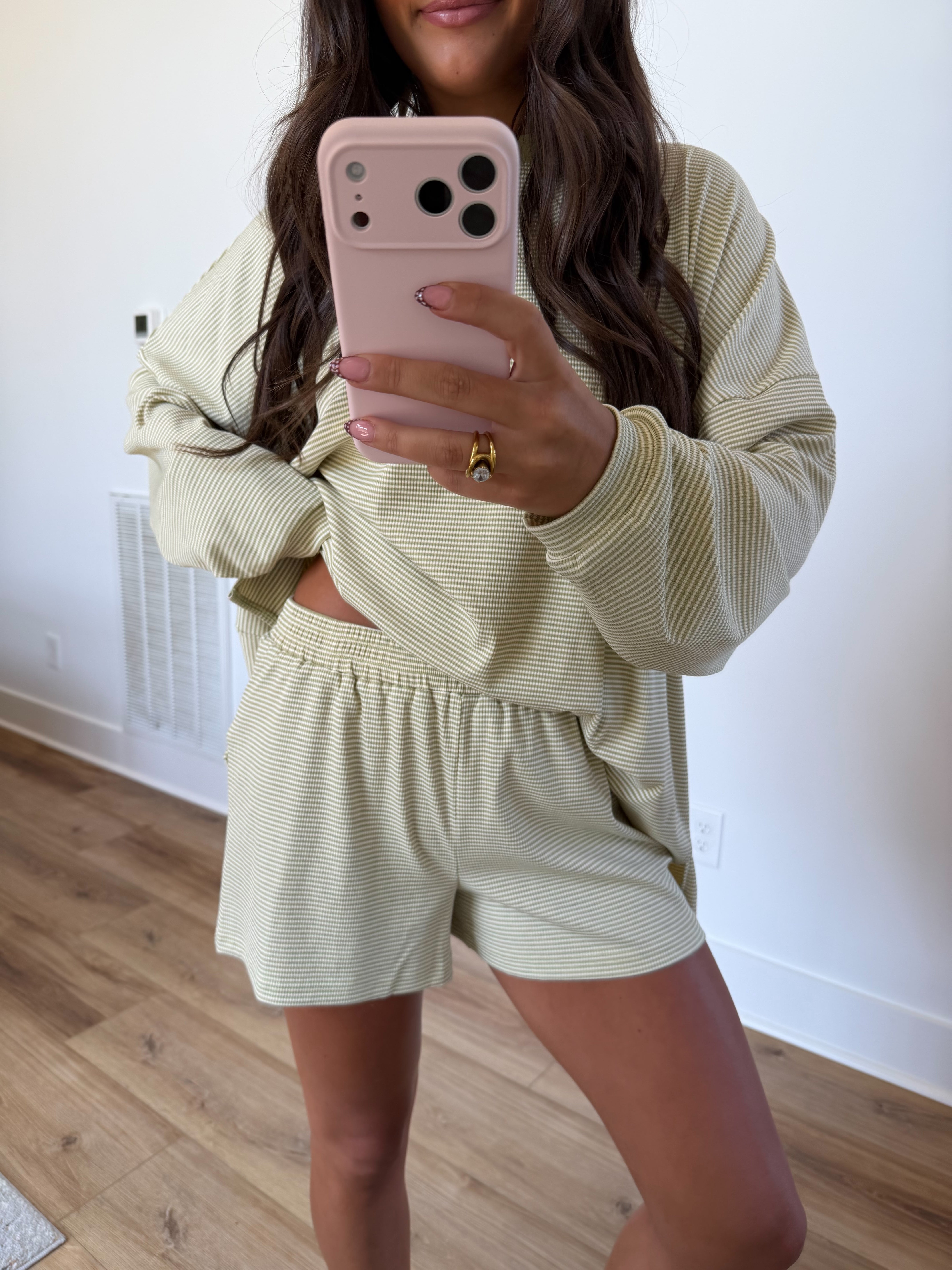 The Frankie Stripe SHORTS (Matcha)