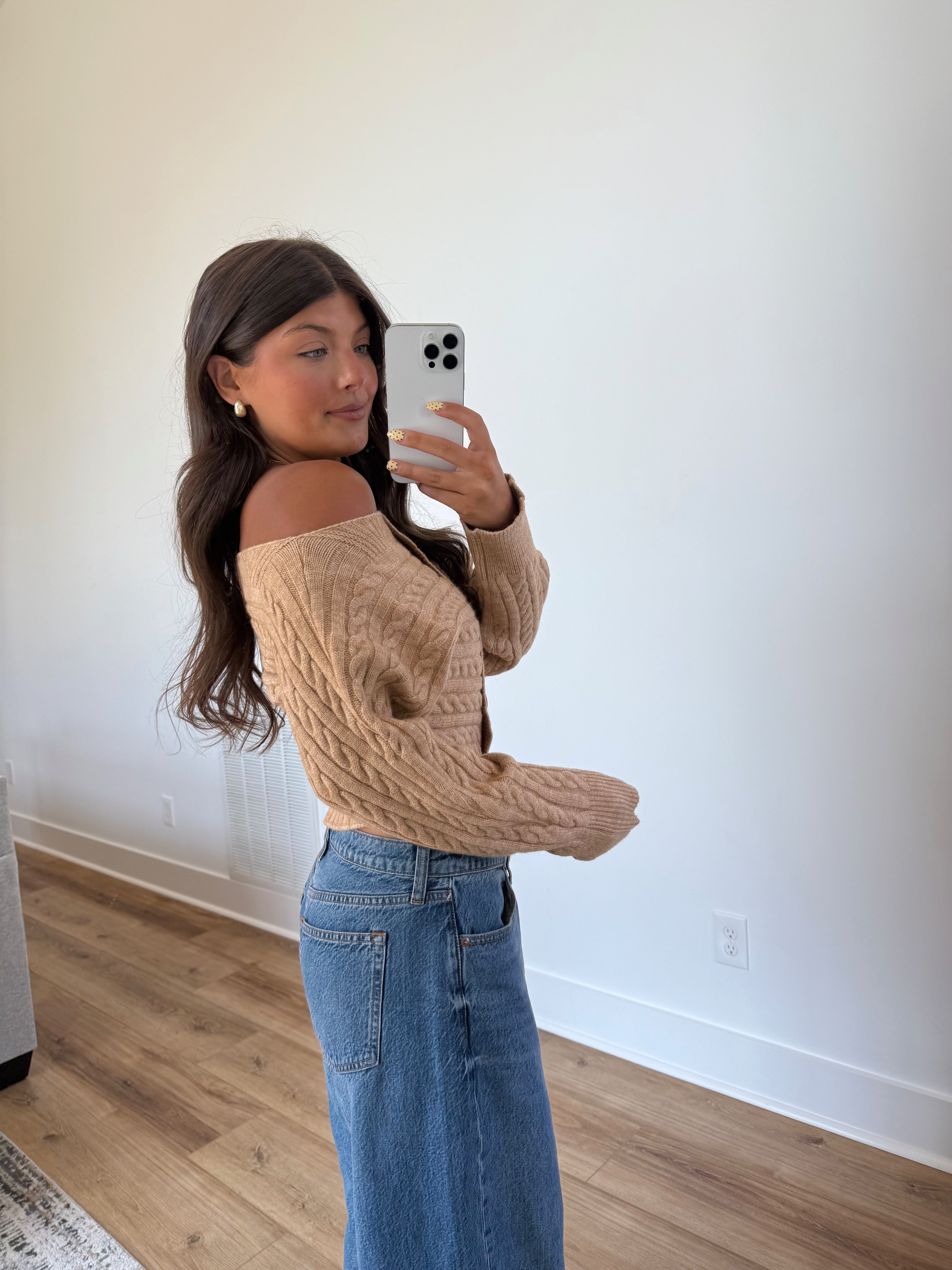 Brown Off The Shoulder Sweater
