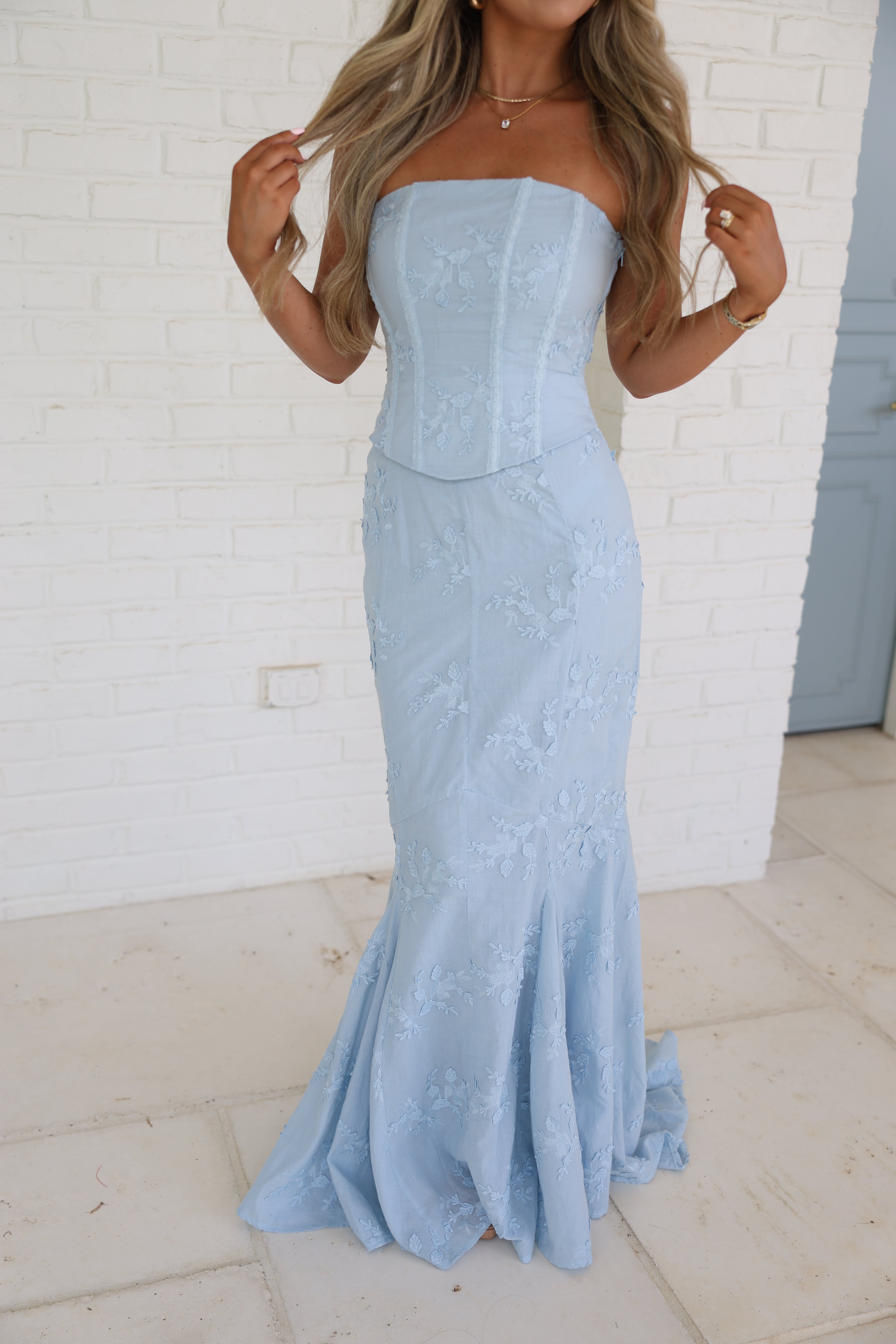 The Veronica Lace Maxi (Blue)